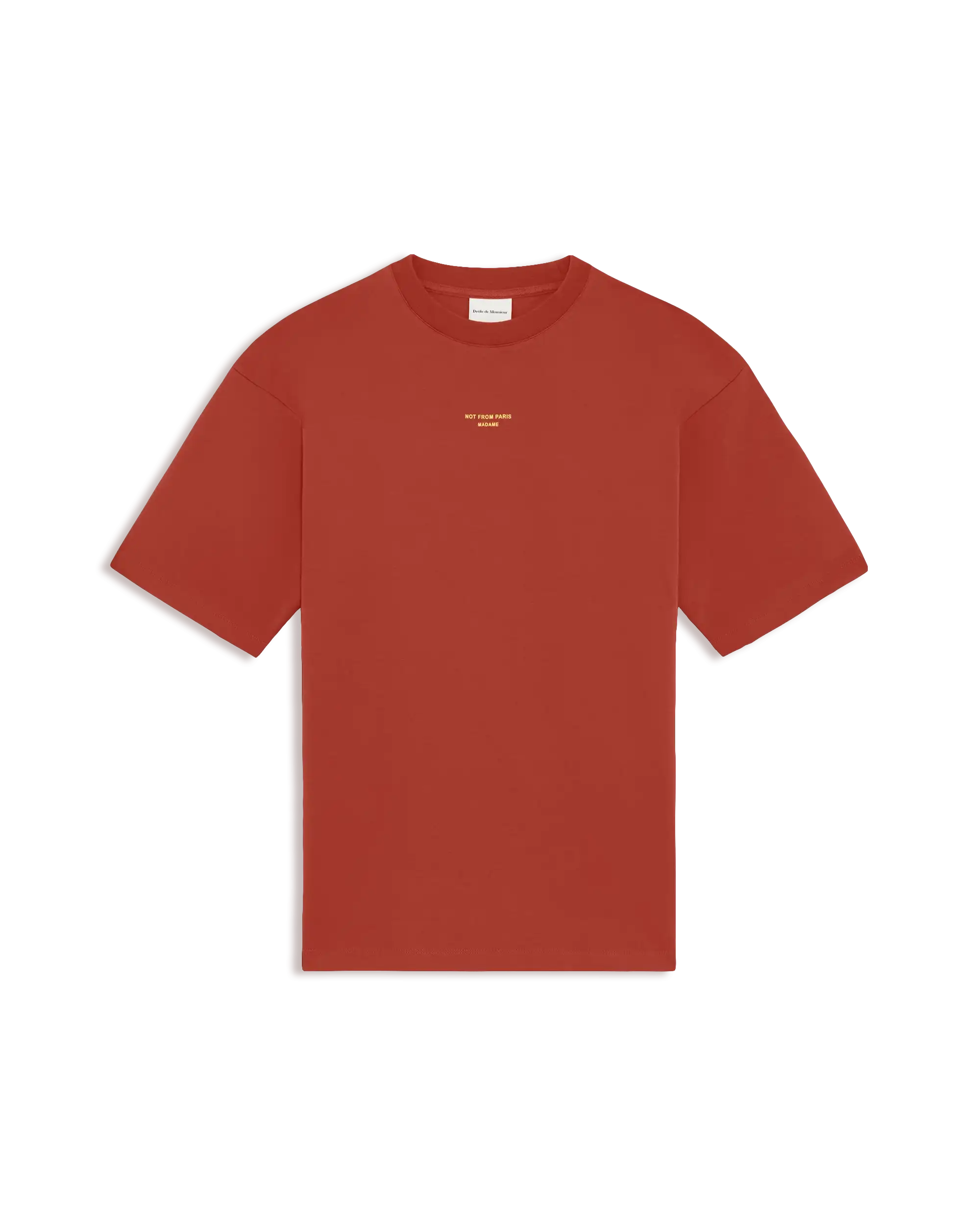 Drôle De Monsieur Slogan Classique T-Shirt dunkelrot Baumwolle