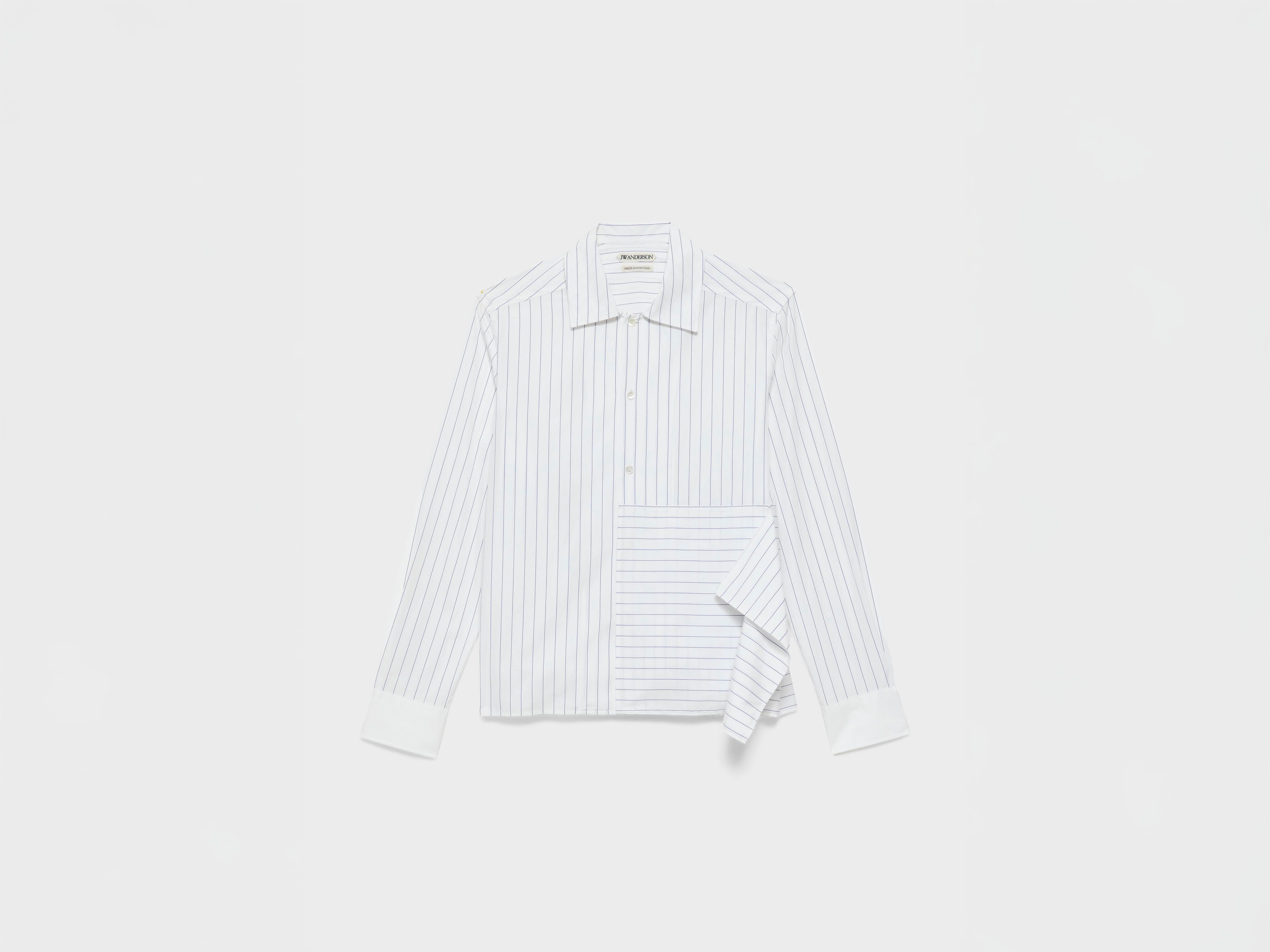 J.W.Anderson Asymmetric Draped Bluse Weiß Blau Damen