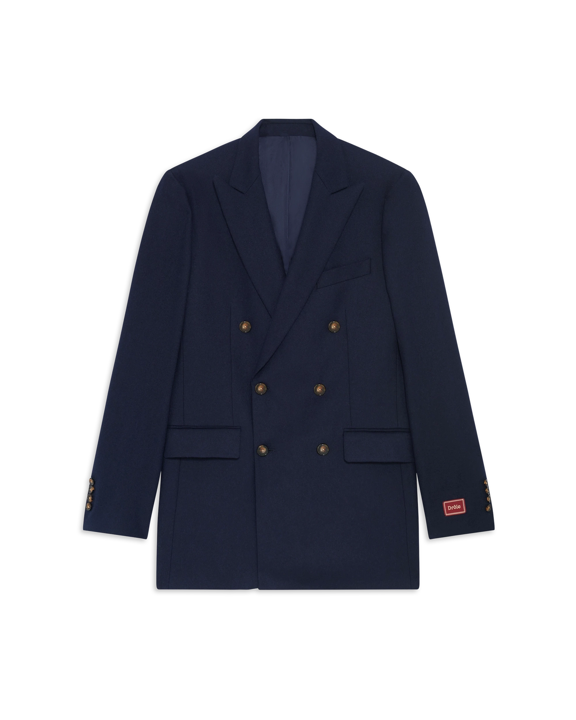 Drôle De Monsieur Double Breasted Flannel Jacket Sakko Navy Wolle