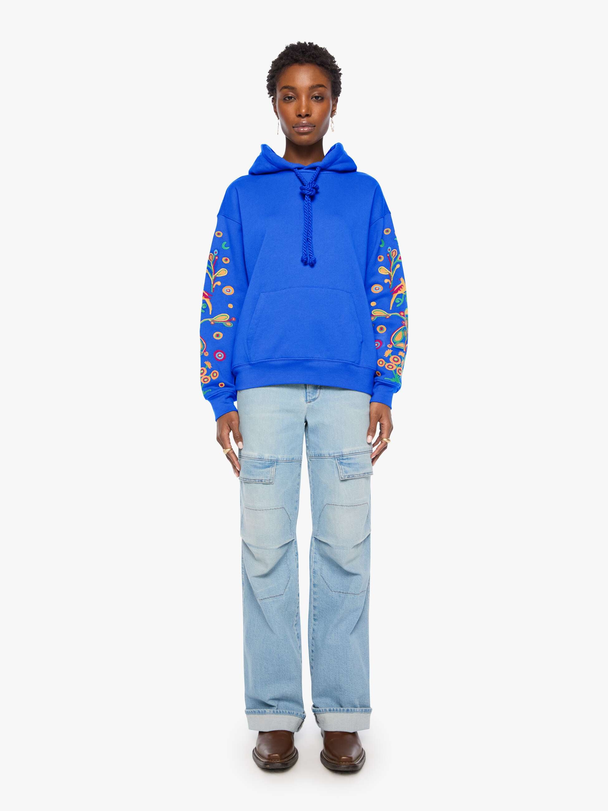 Mother The Big Deal Hoodie Dazzling Blue Stickerei