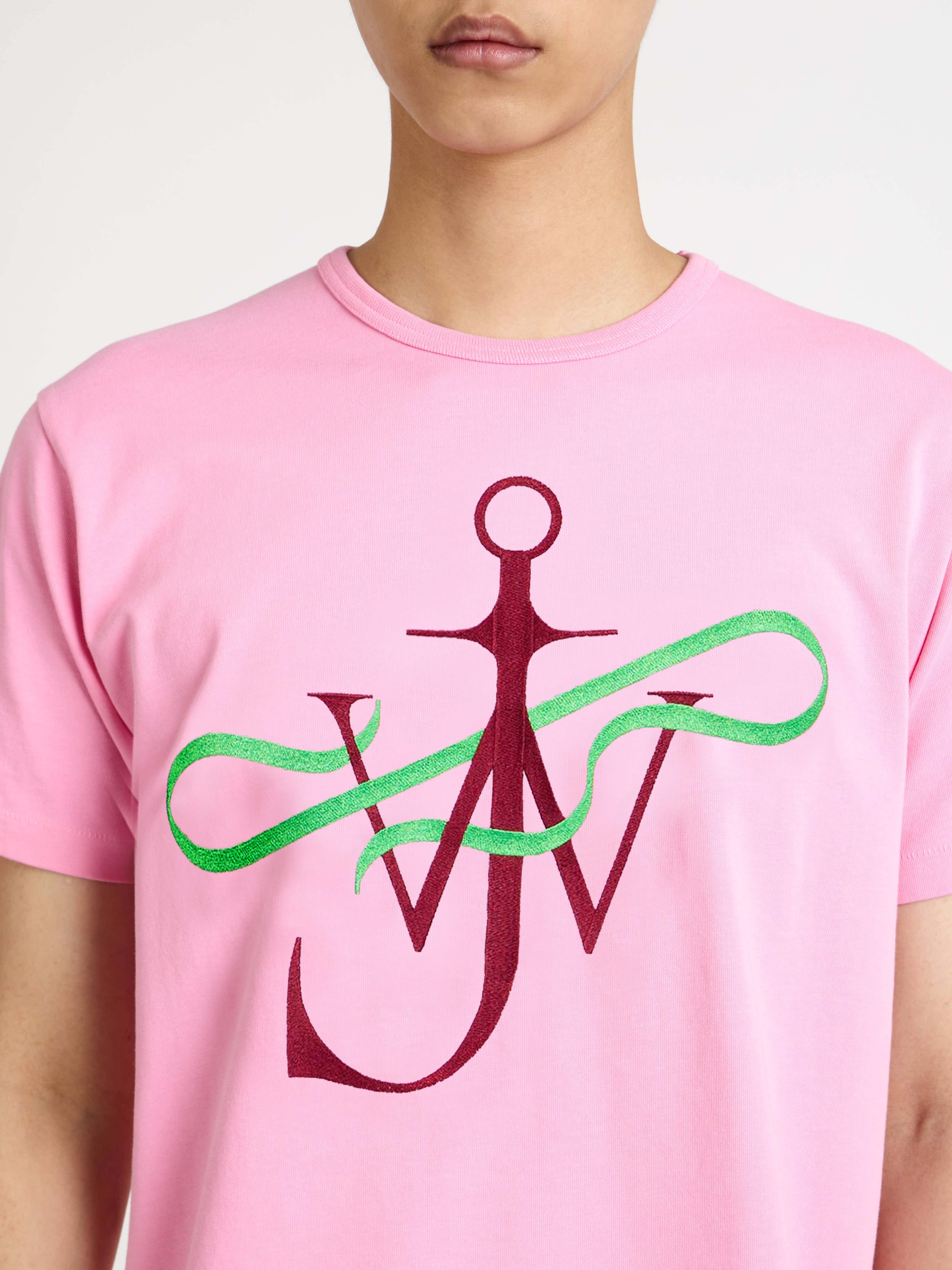 J.W.Anderson Ribbon Anchor T-Shirt Herren Pink Jersey Stickerei