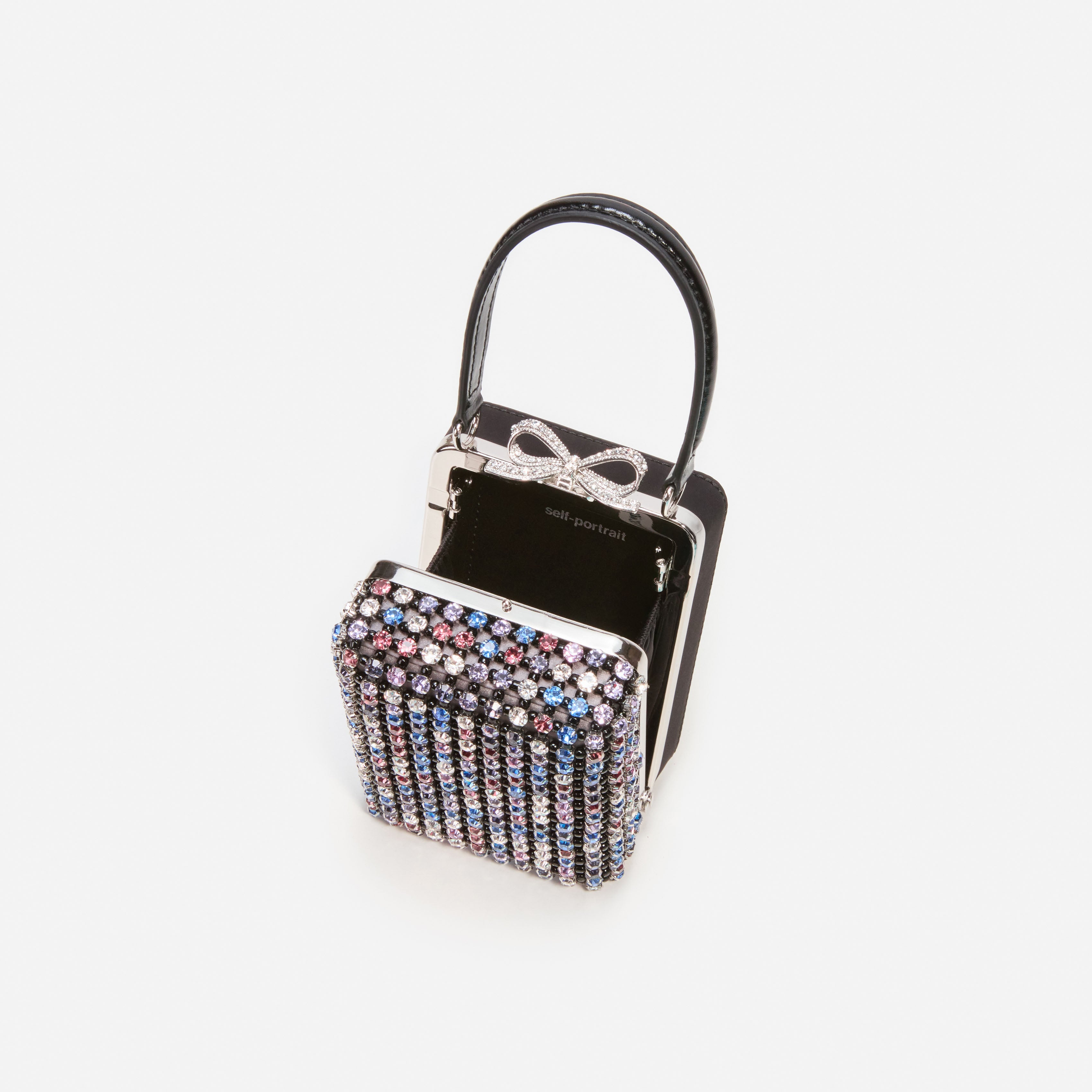 Self Portrait Handbags Multi Crystal Chainmail Micro Bag Multi