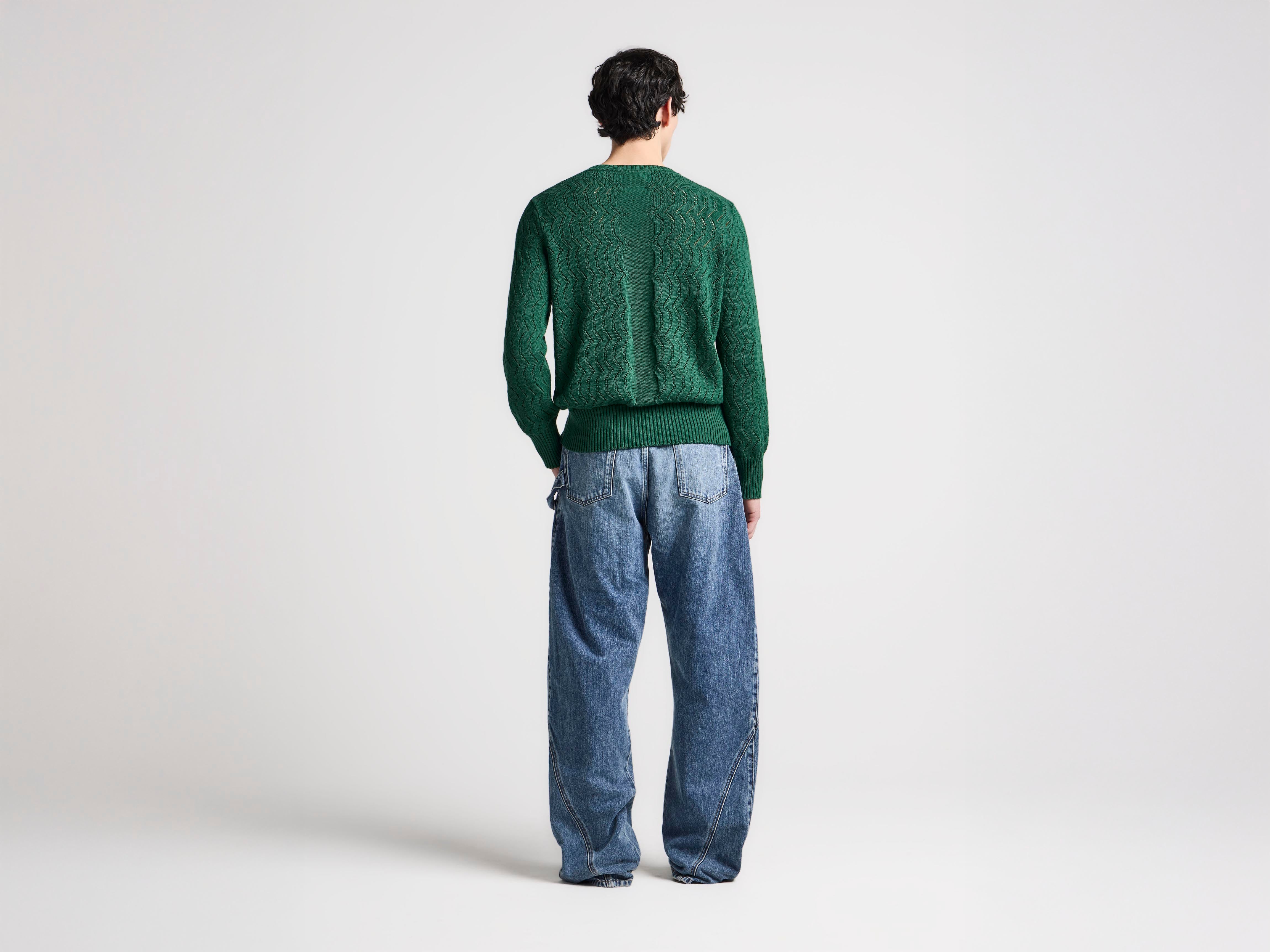 J.W. Anderson Chevron Jumper Pine Baumwolle Rundhals