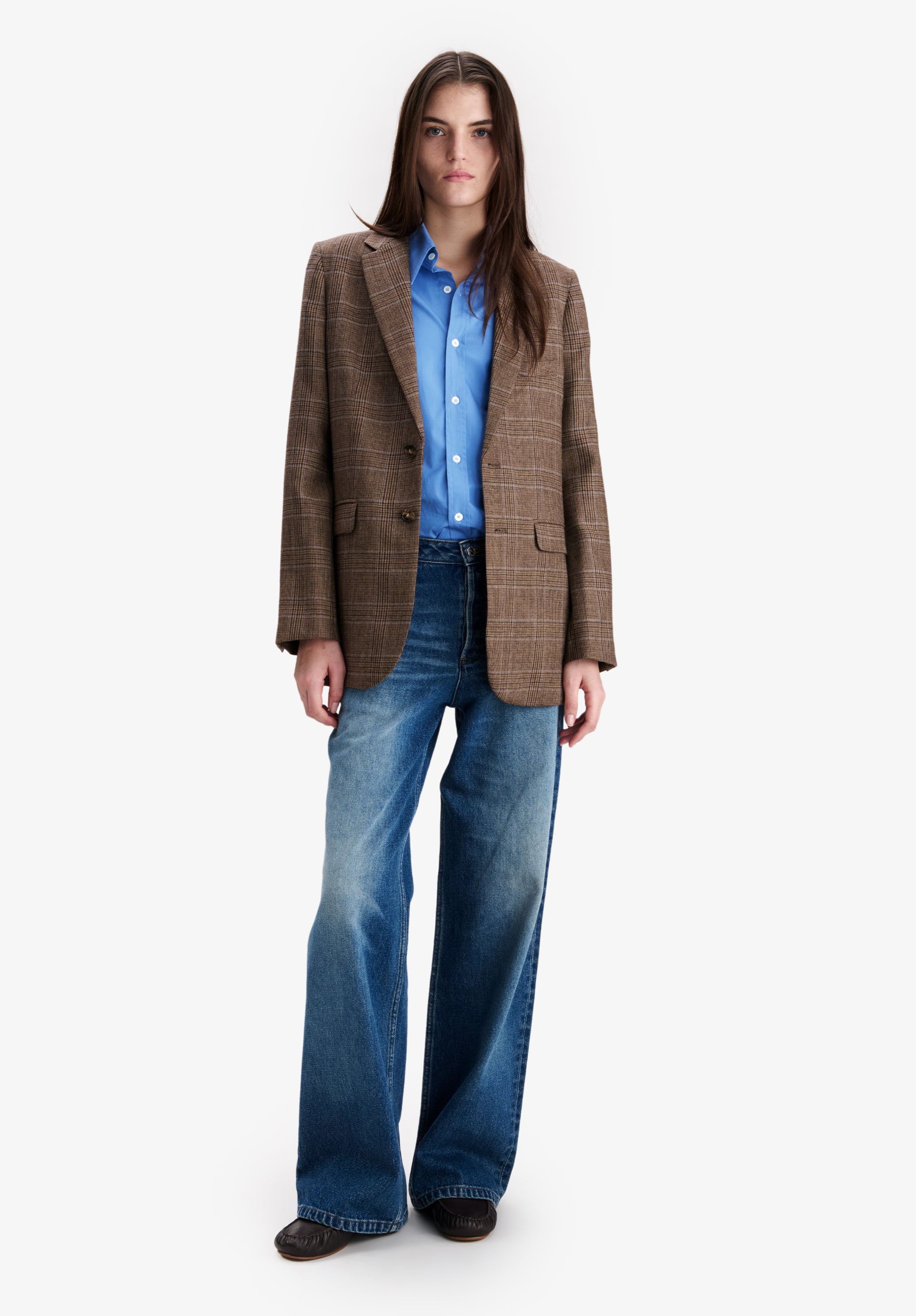 A.P.C. Braune karierte Wolljacke Damen Gr. 38