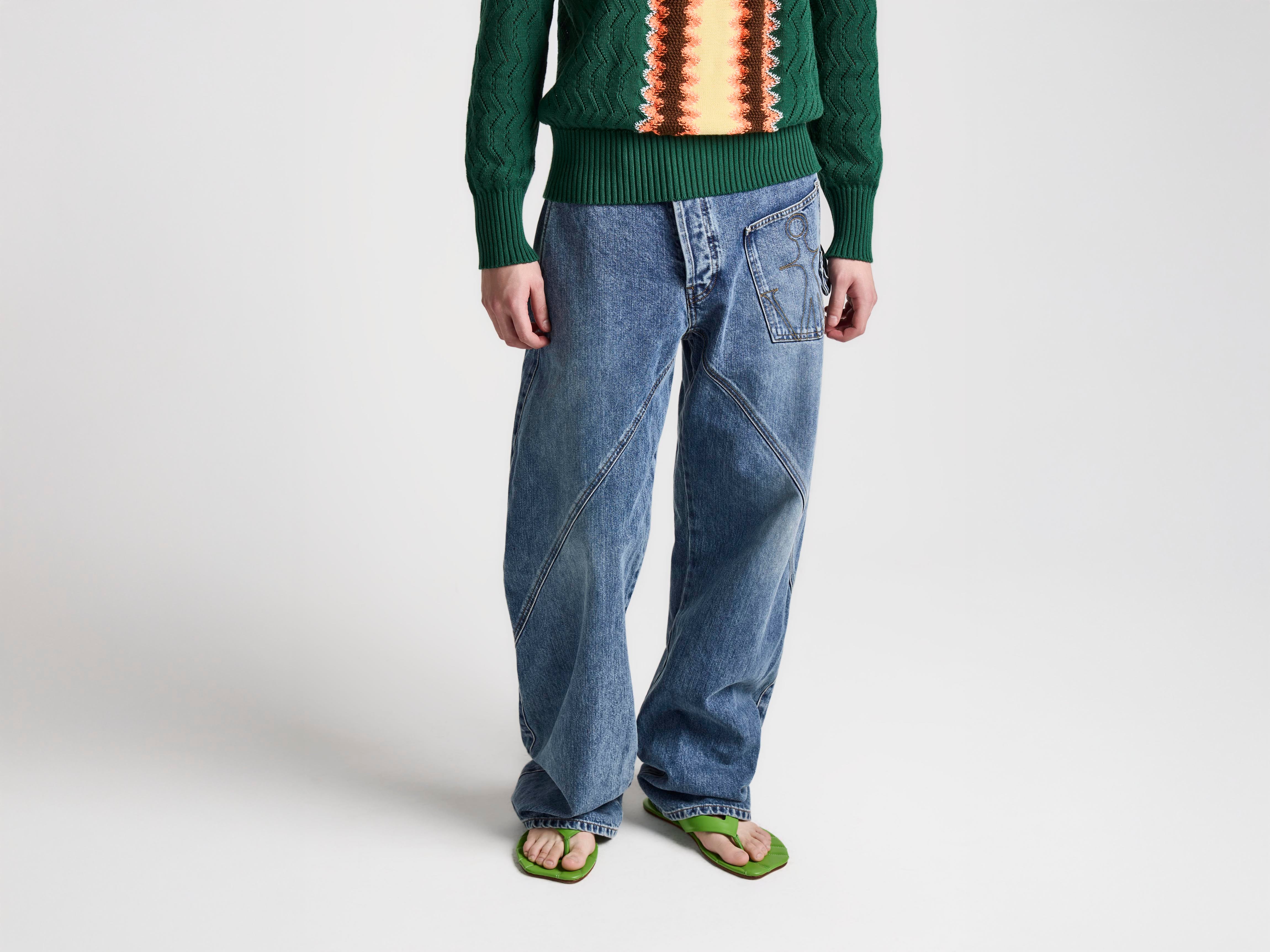 J.W.Anderson Twisted Workwear Jeans Mid Blue Denim