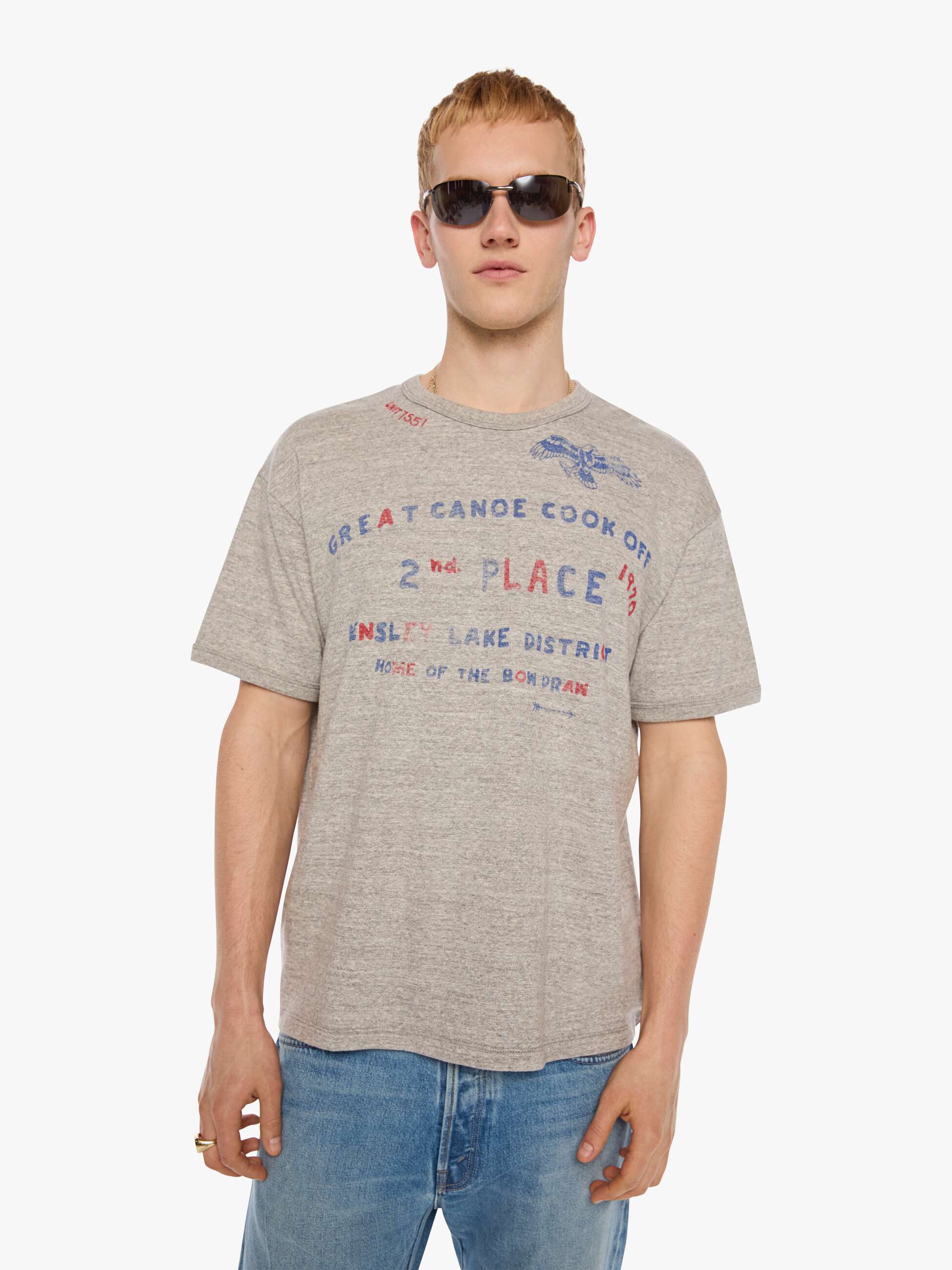Mother The Lowdown T-Shirt Canoe Cook Off grau Oversize