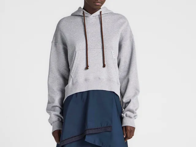 J.W.Anderson Curved Hem Hoodie Grau Kapuzenpulli