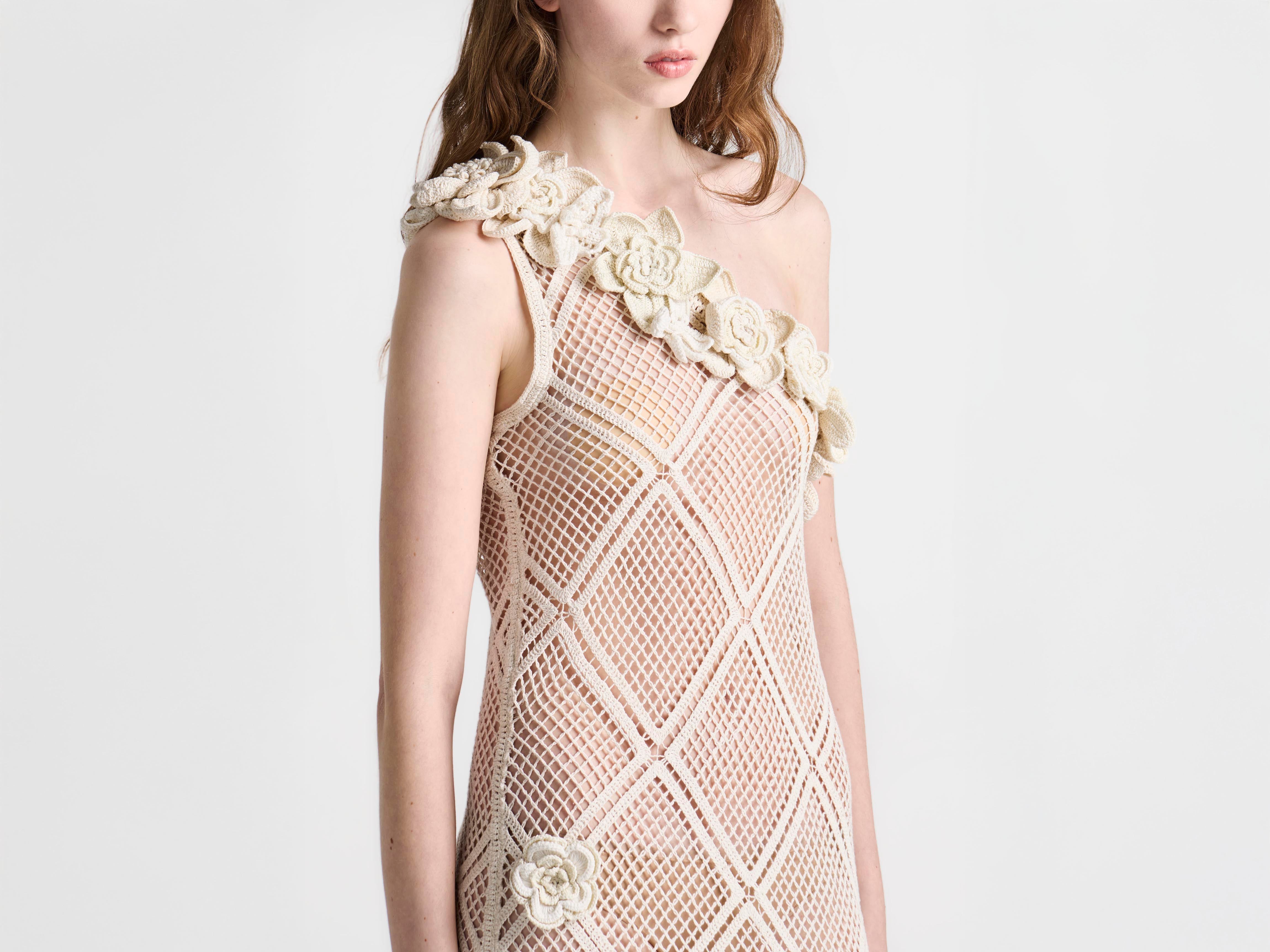 J.W.Anderson Dresses Floral Crochet Kleid limestone