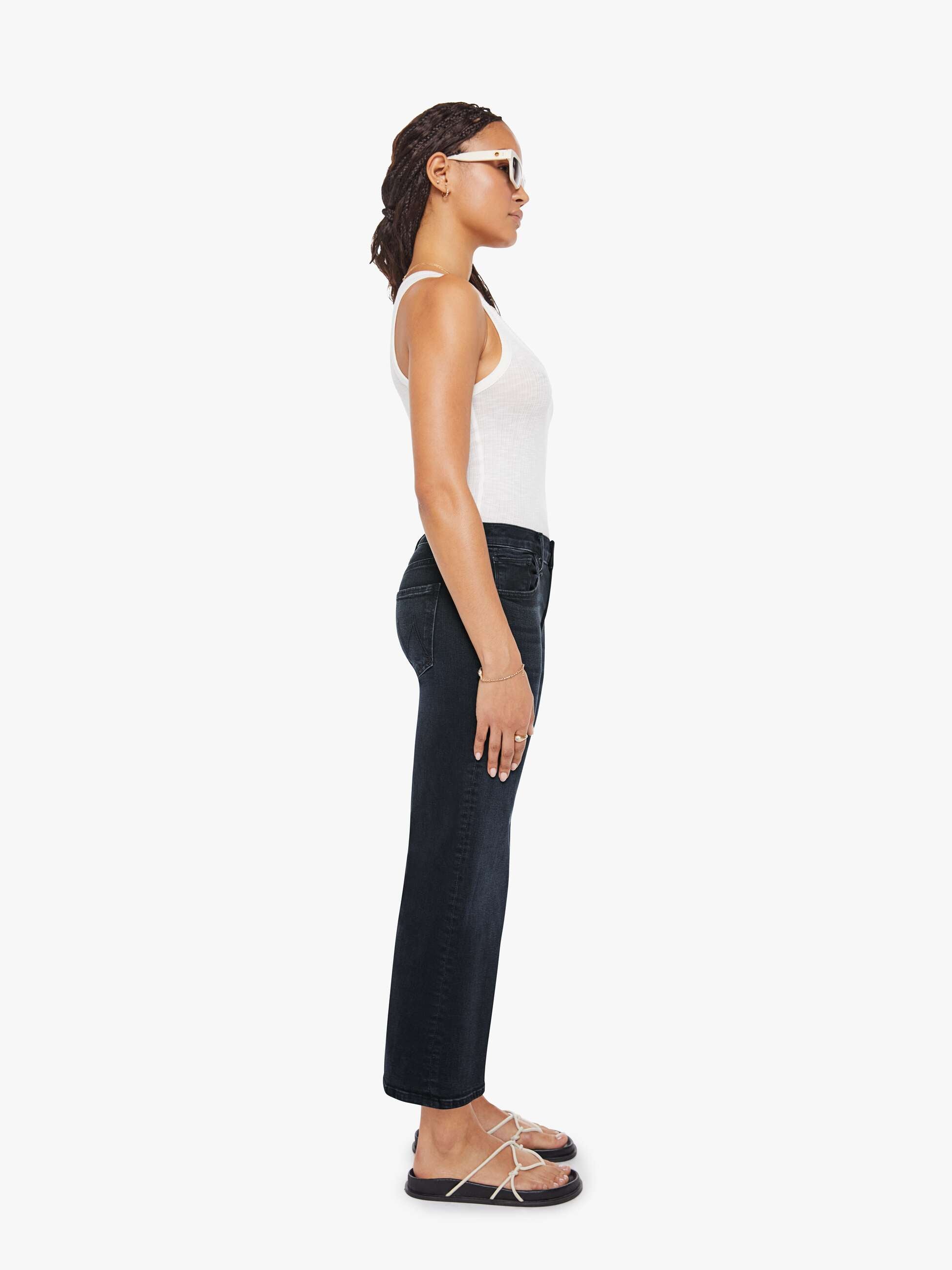 Mother Denim Lil Mid Rise Zip Rambler Jeans Dunkelblau