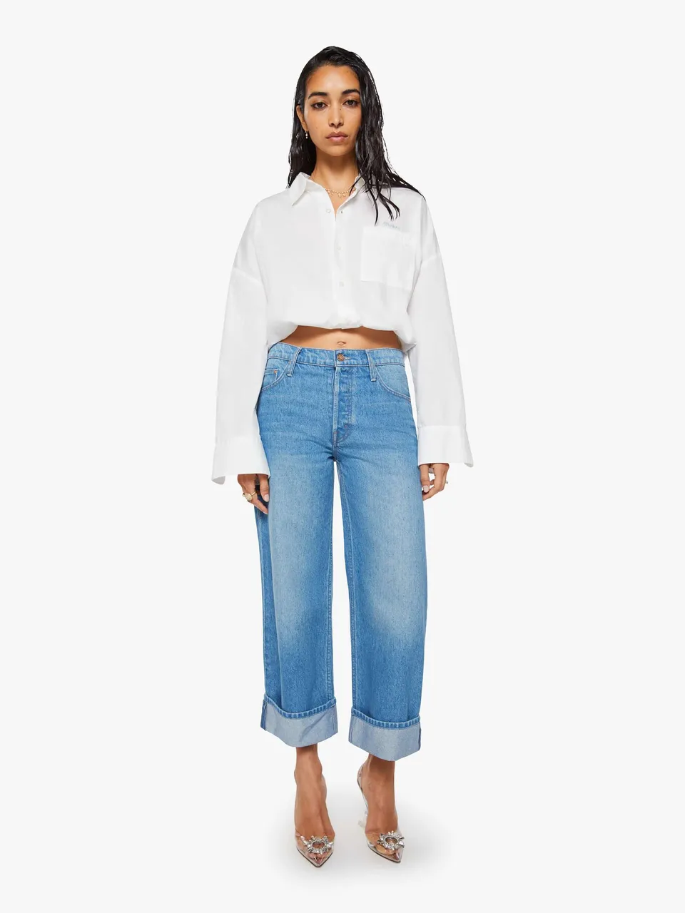 Mother SNACKS Smoothie Crop Cuff Jeans Secret Ingredient