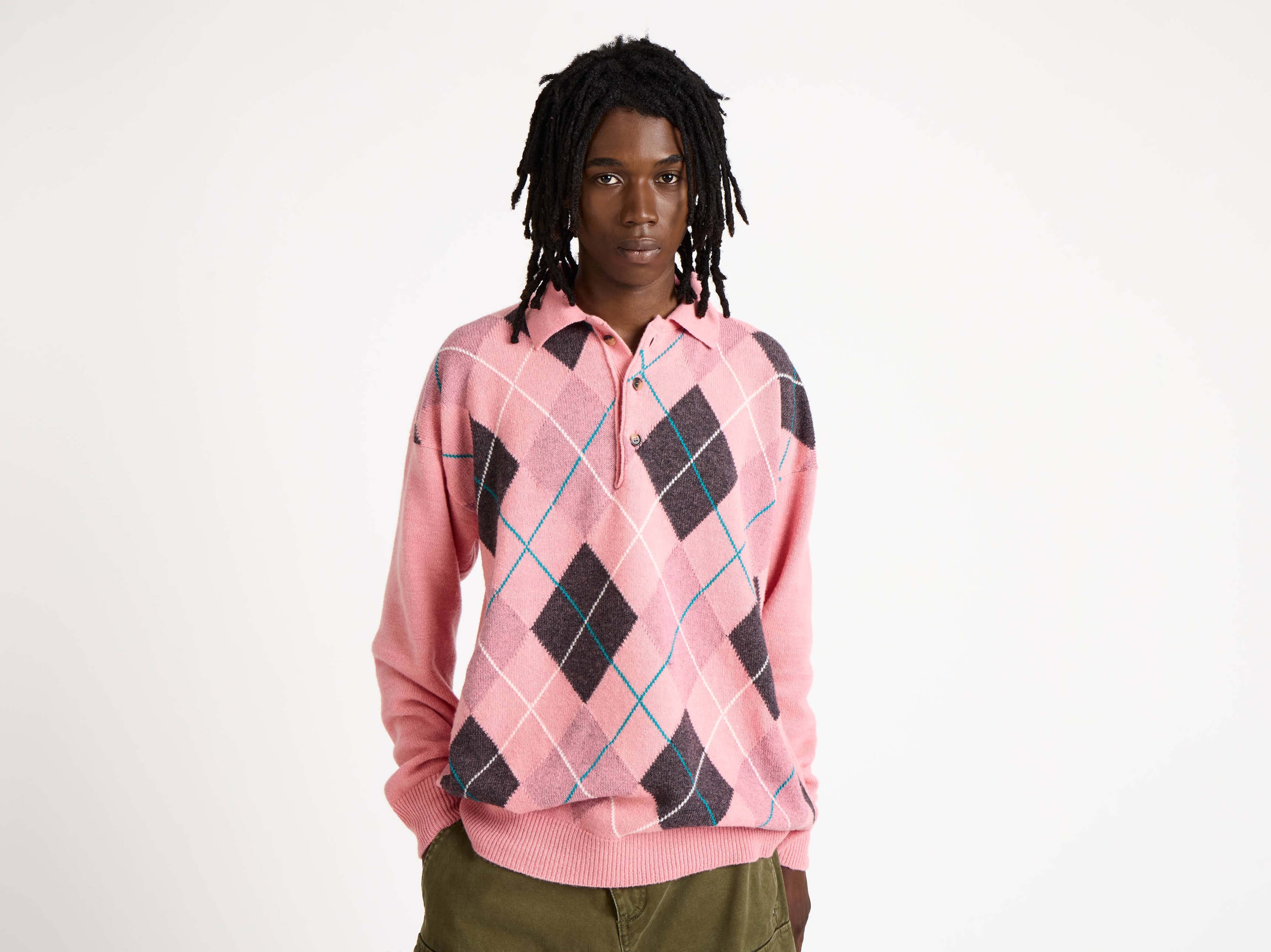 J.W. Anderson x Pringle KW1487YN0470 Polohemd Bubblegum