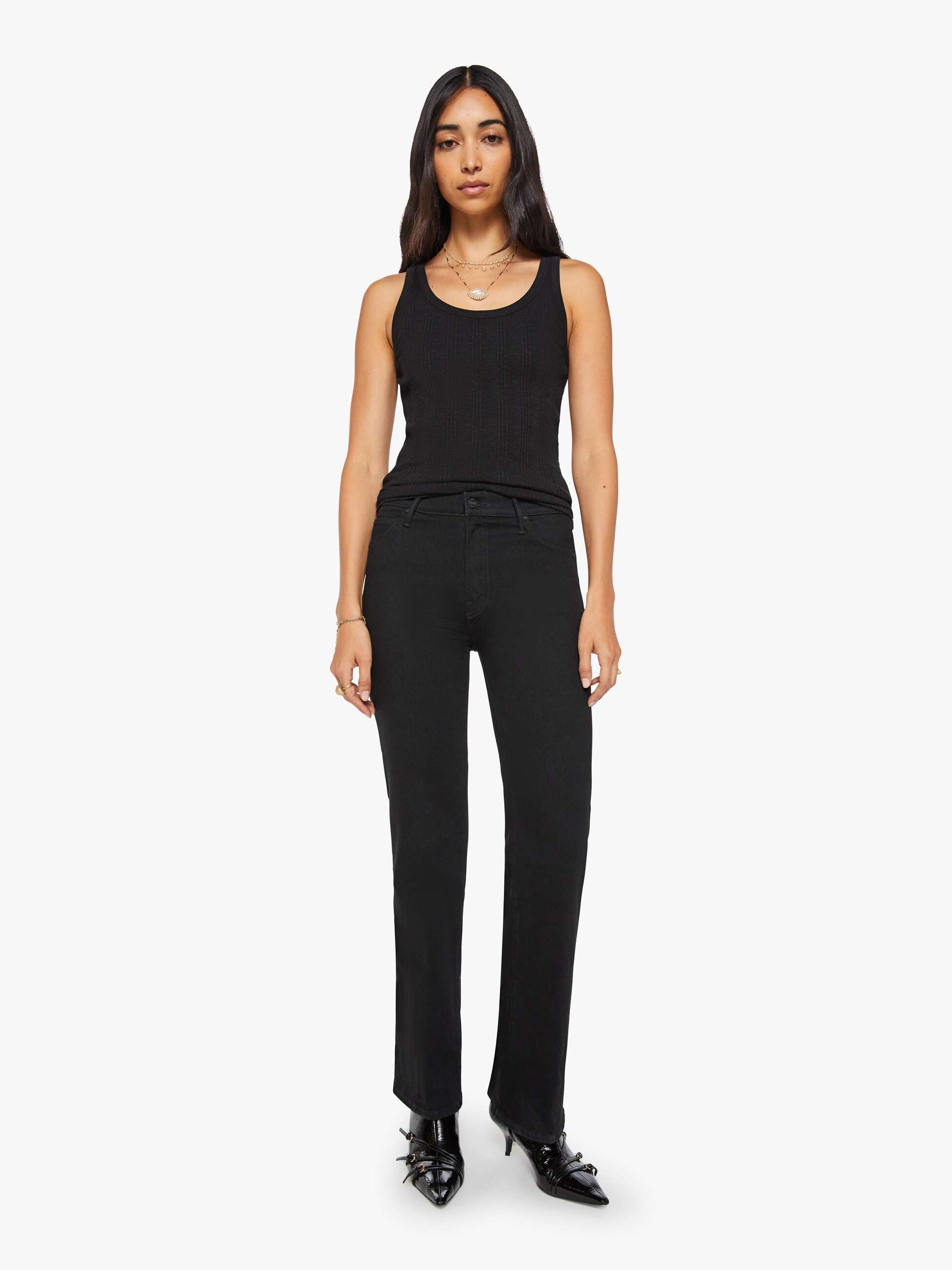 Mother Denim The Kick It Jeans Nighty Night Schwarz