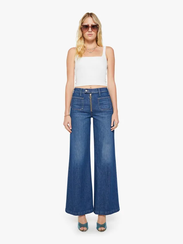 Mother Hustler Roller Wide Leg Jeans Made In The Shade