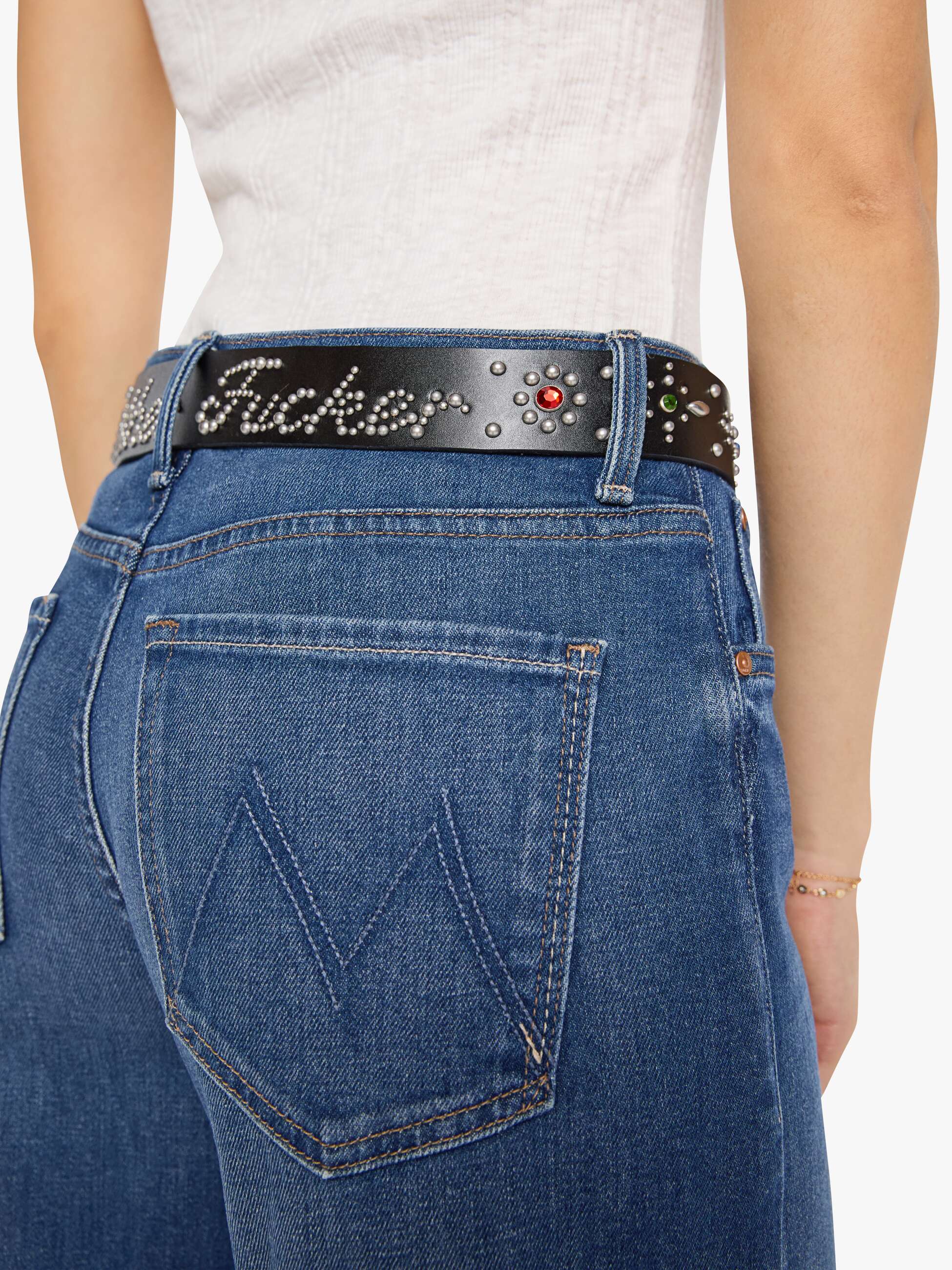 Mother Accessories The MF Studded Gürtel Schwarz Leder