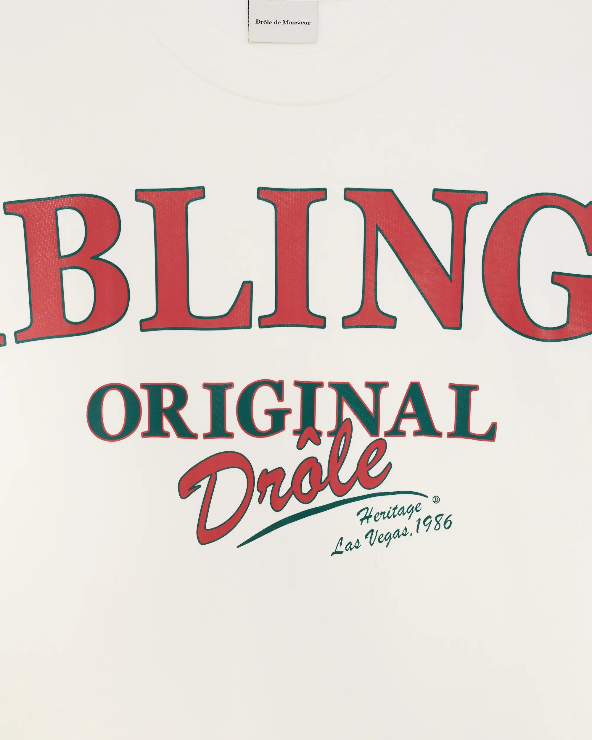Drôle de Monsieur Gambling Hall Sweatshirt Off-White Baumwolle