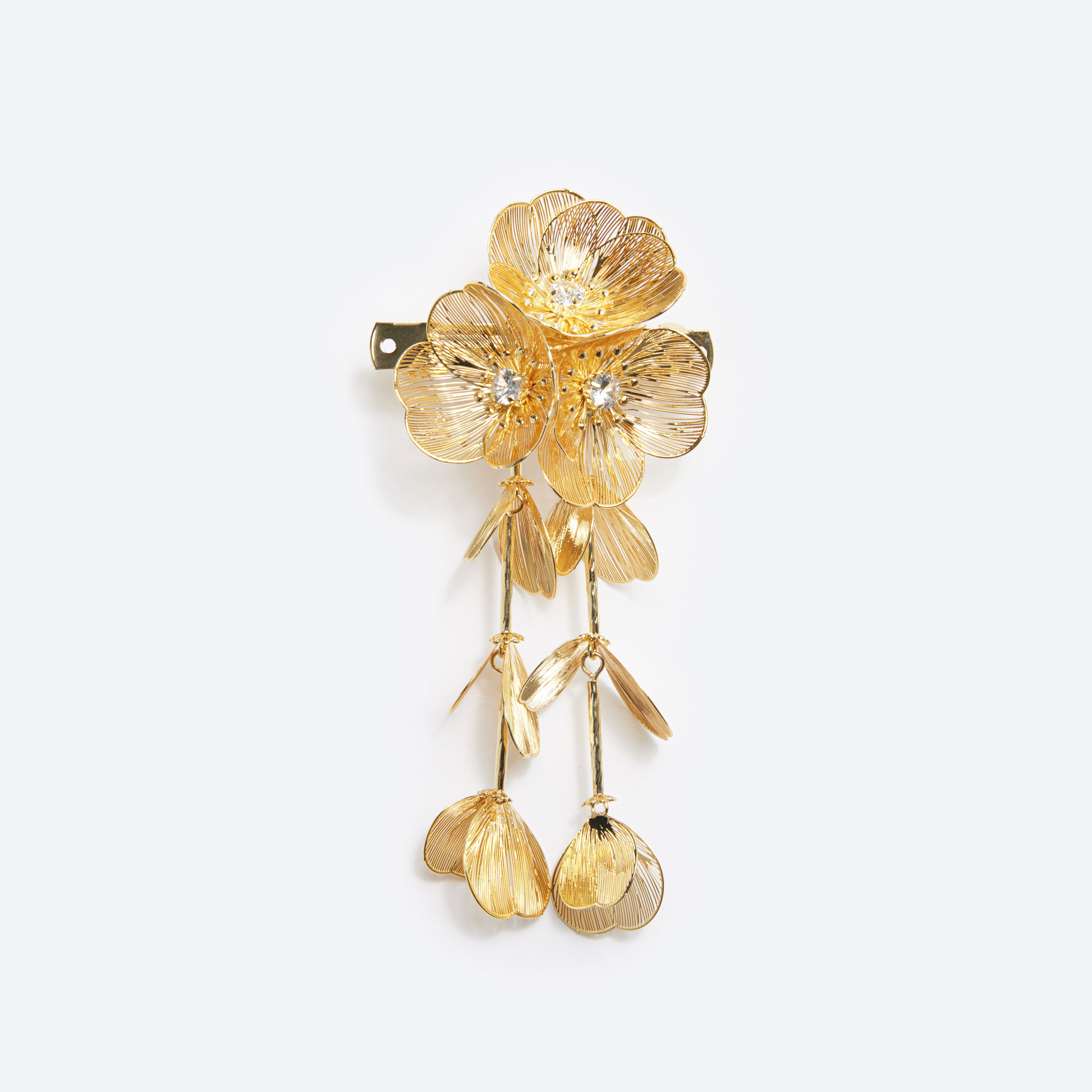 Self Portrait Hair Accessories Gold Floral Haarspange Gold
