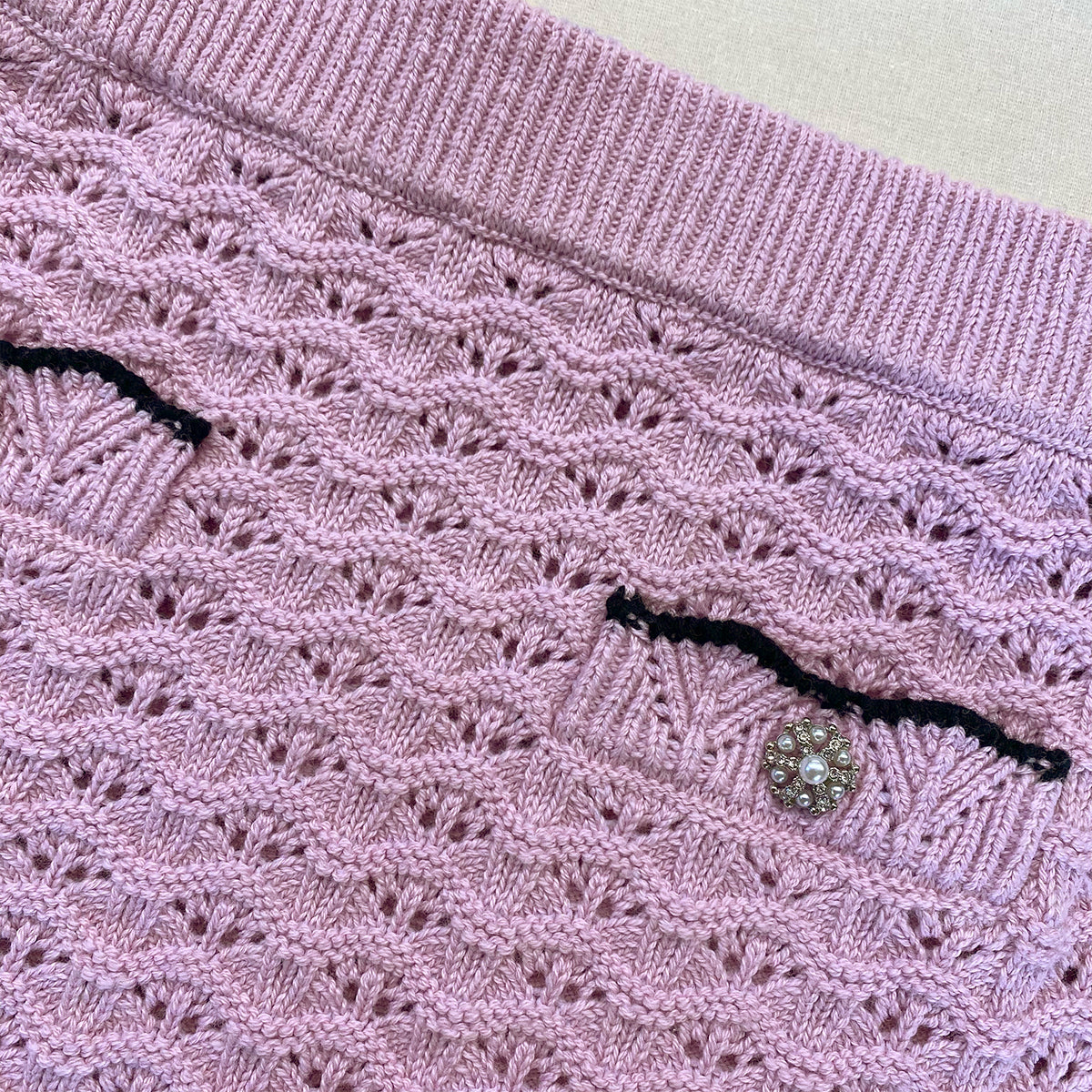 Self Portrait Lilac Crochet Knit Mini Rock Lila Kinder Häkel