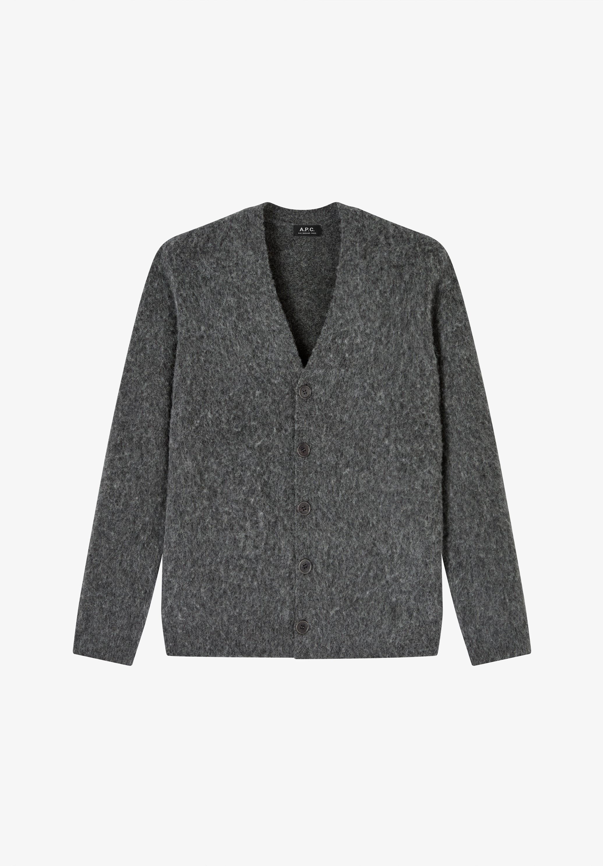 A.P.C. Cardigan Anthrazit Alpakawolle Strickjacke M