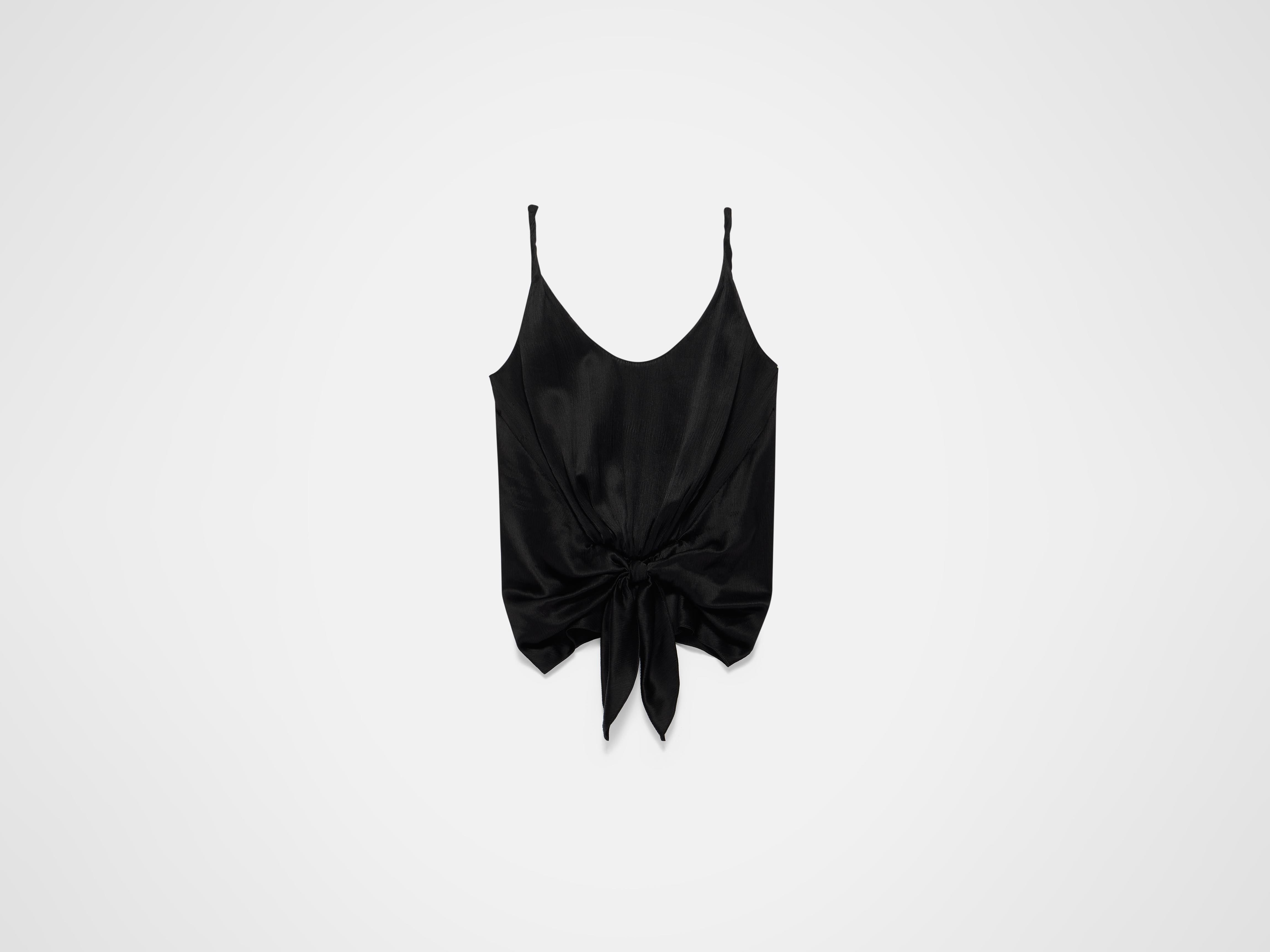 J.W.Anderson Knotted Waist Cami Top Schwarz Seidentop