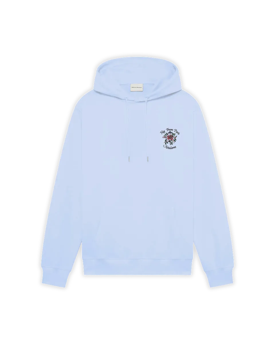 Drôle De Monsieur Slogan Rose Hoodie hellblau Baumwolle