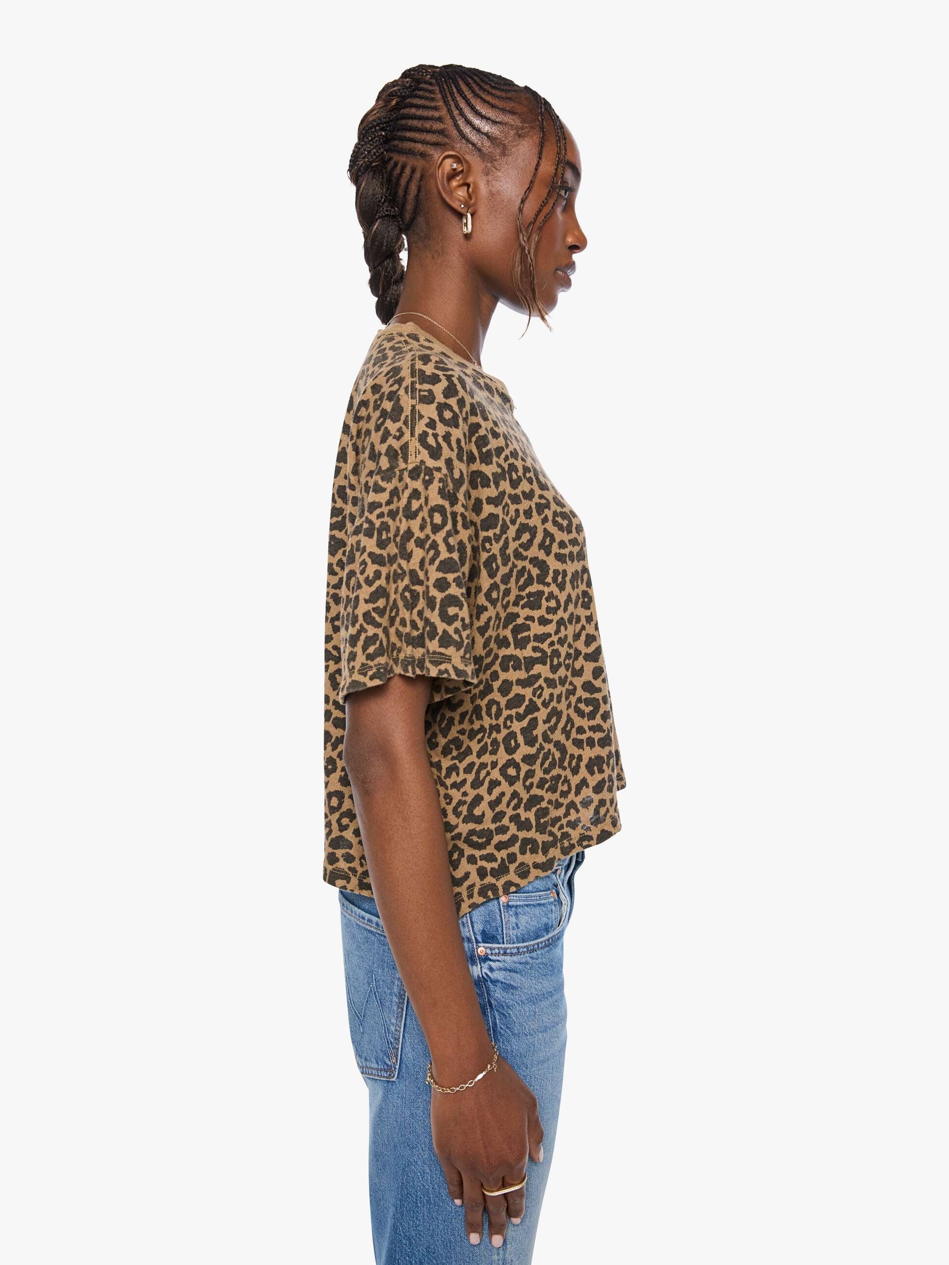 Mother S/S Boxy Ringer T-Shirt Leo Braun Crop