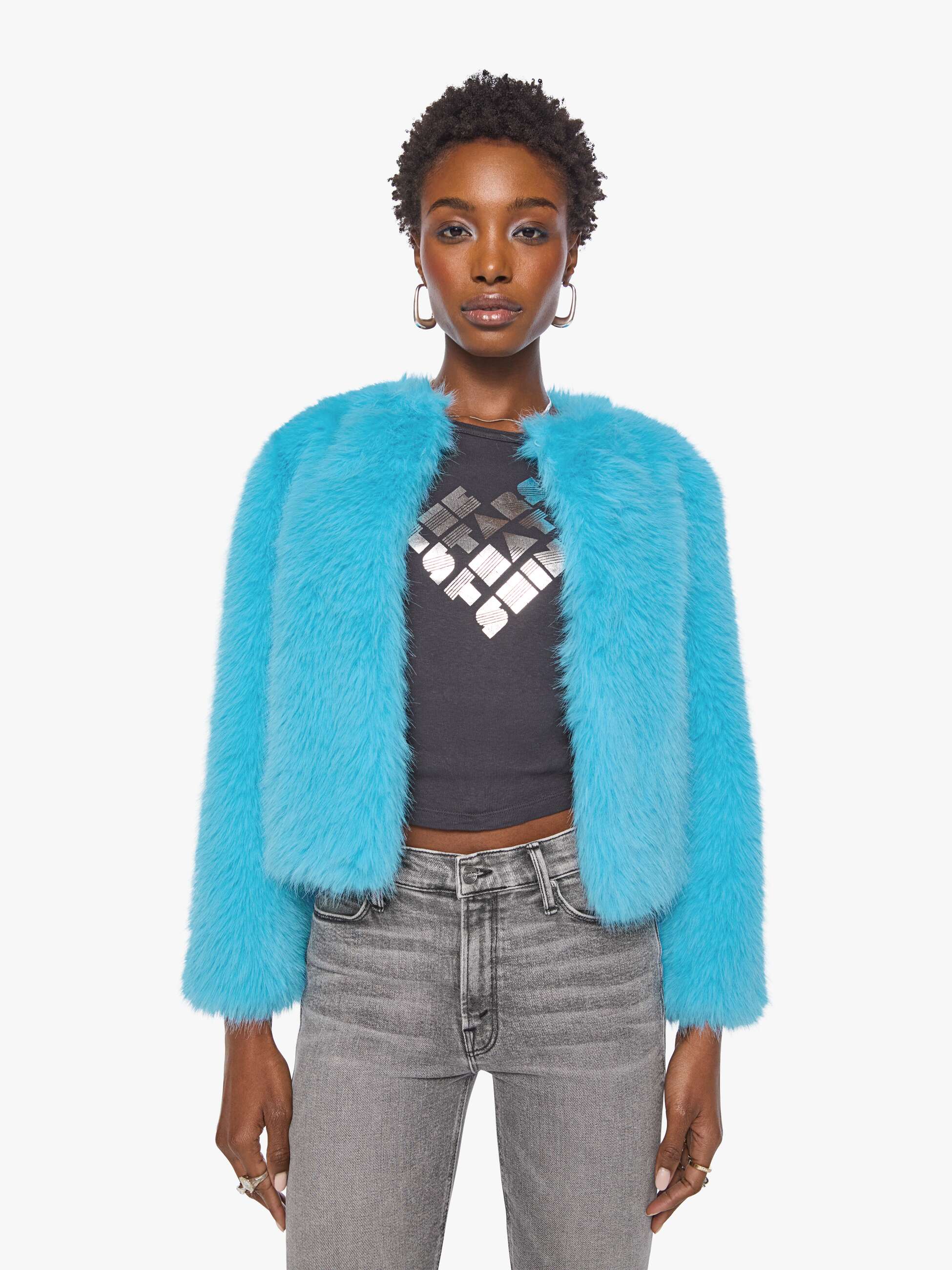 MOTHER Sweatshirts The Polar Opposite Jacke Blue Eyeshadow