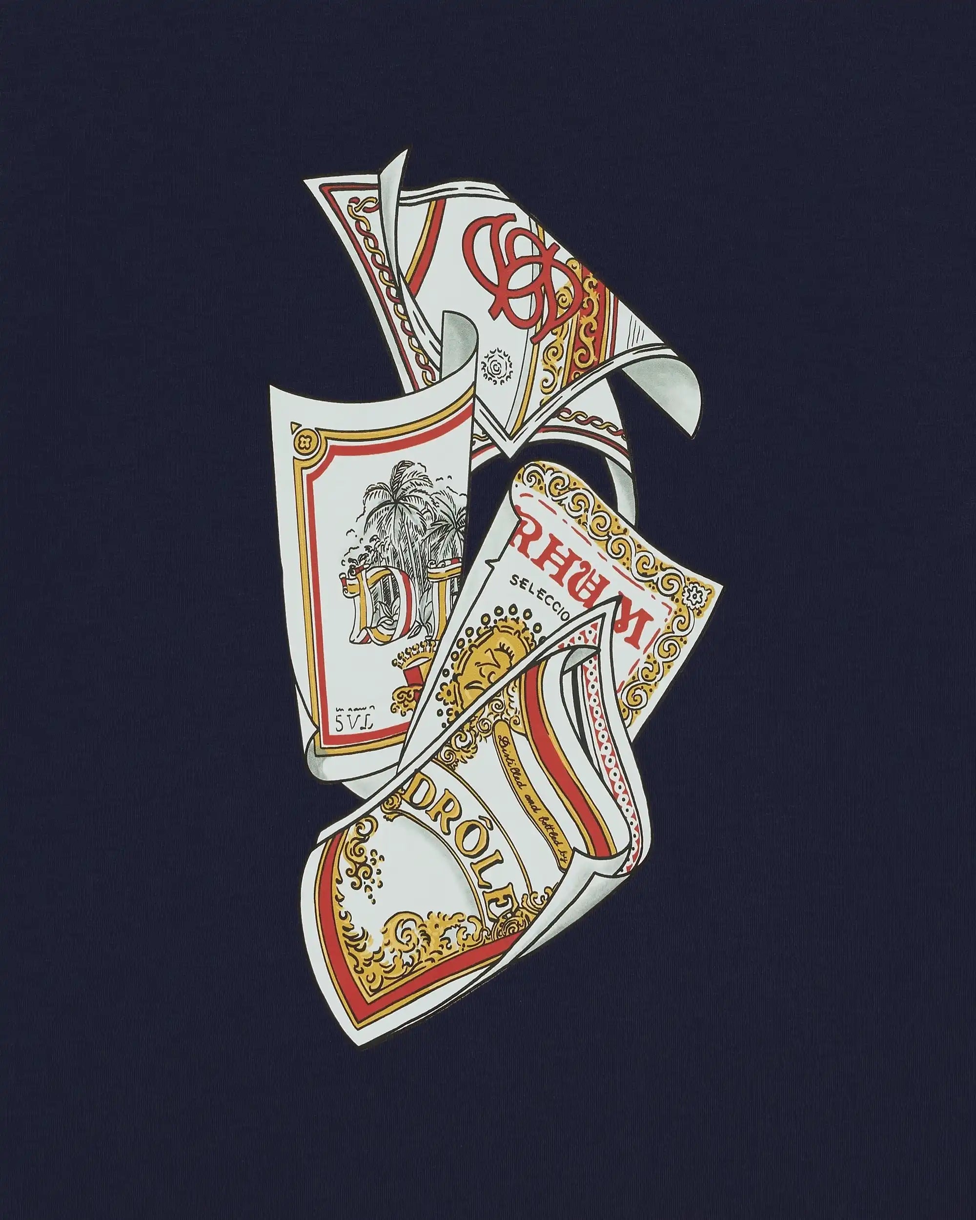 Drôle De Monsieur Rhum Labels T-Shirt navy Baumwolle