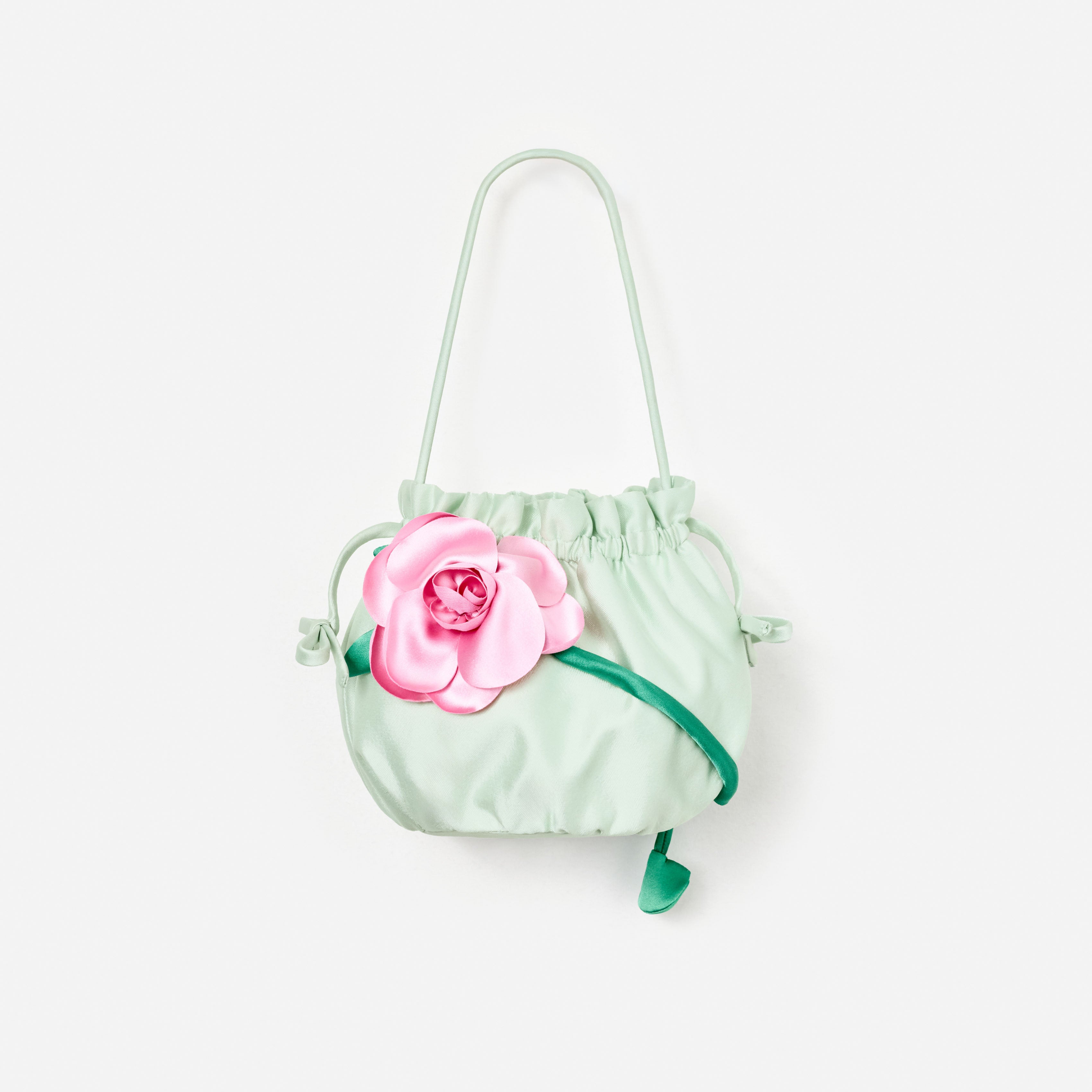 Self Portrait Kinder Tasche Mint Taffeta 3D Blume