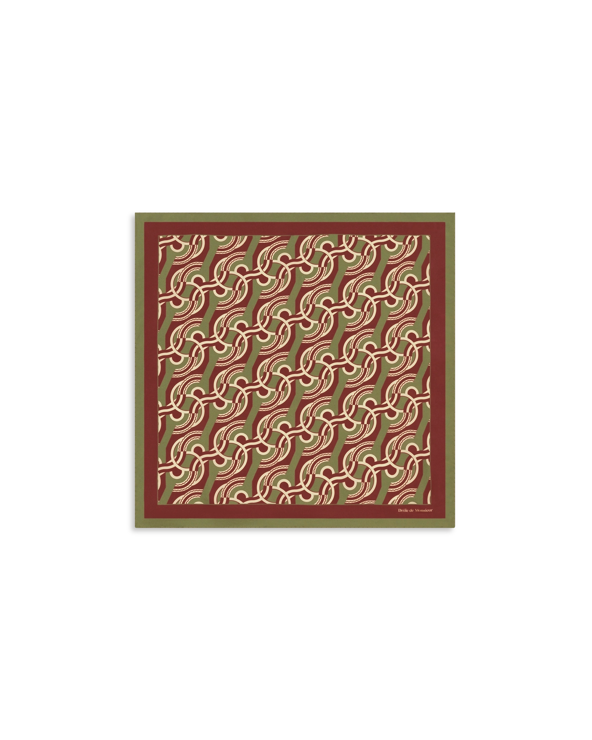 Drôle De Monsieur Chain Link Monogram Seidentuch Khaki 60cm