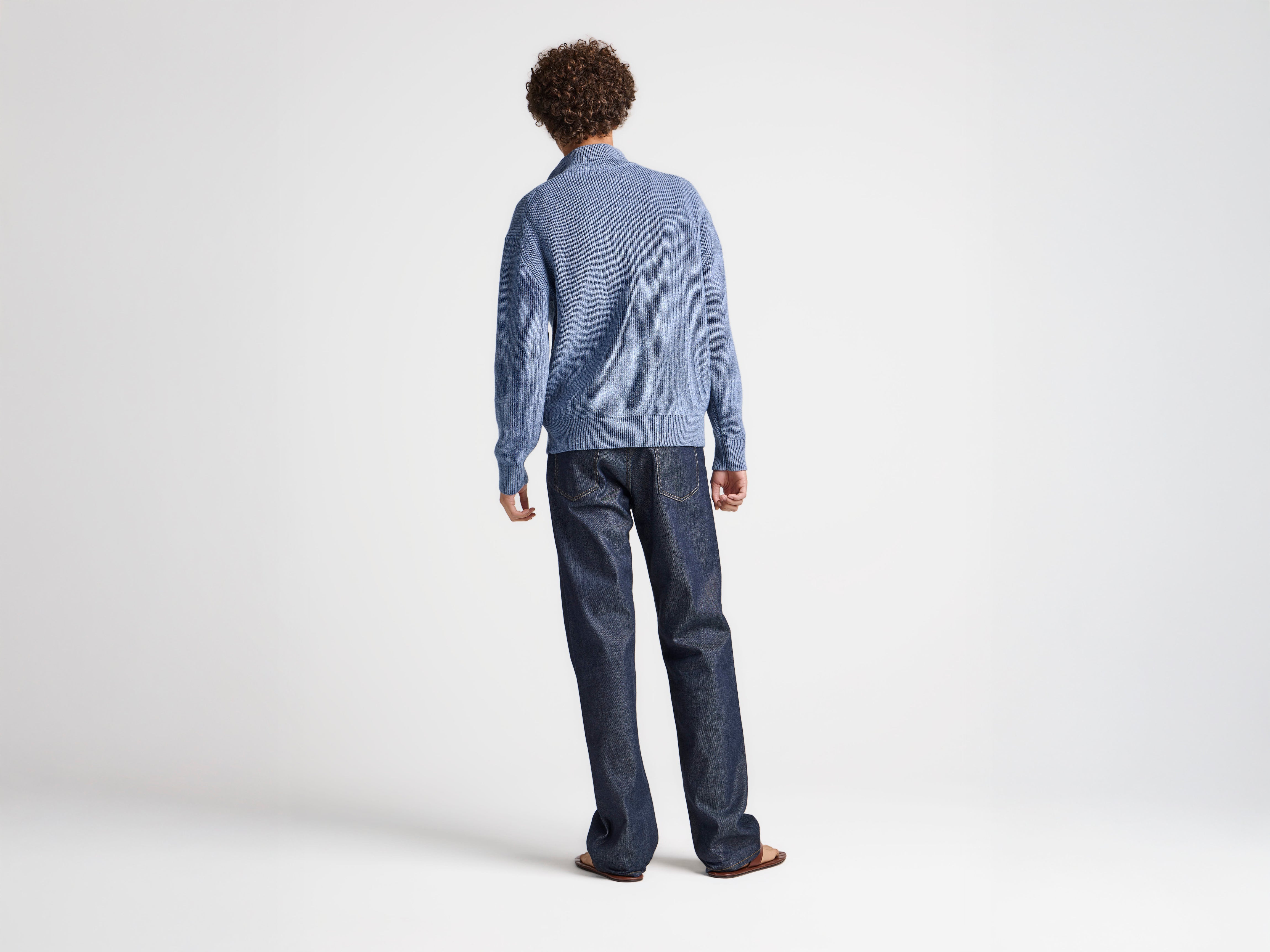 J.W.Anderson Knitwear Half Zip Jumper Pullover Rauchblau
