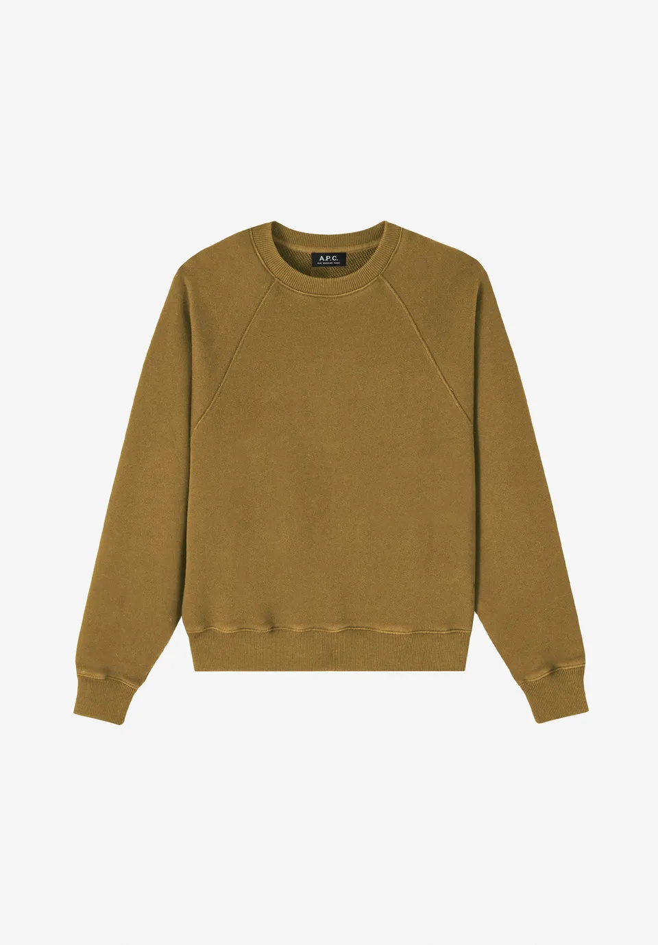 A.P.C. Sweatshirt Raglan Taupe Bio-Baumwolle Gr. M Brusttasche