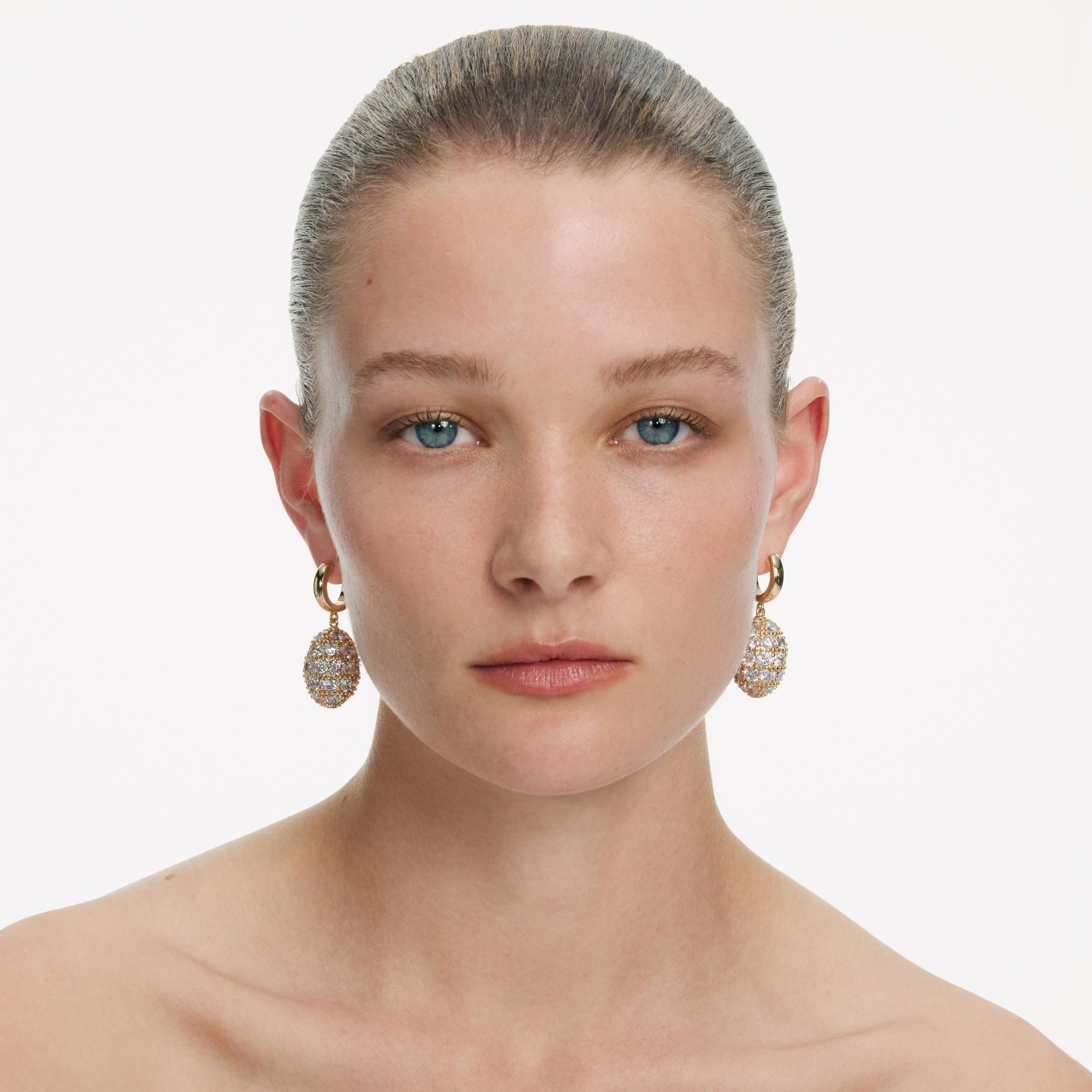 Self Portrait Gold Hoop Crystal Cluster Creolen Gold