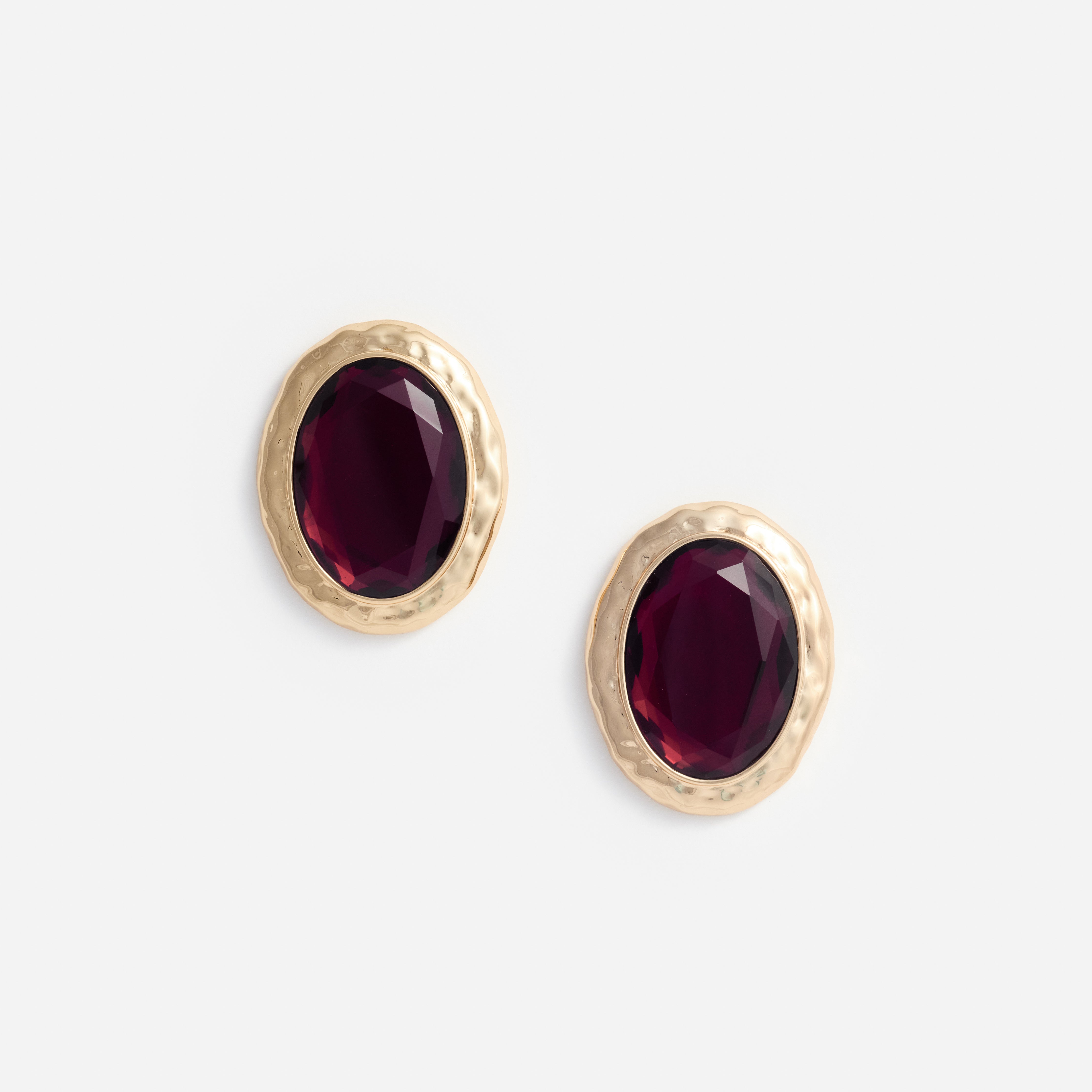 Self Portrait Jewellery Hammered Gold Red Ohrringe Rot One Size