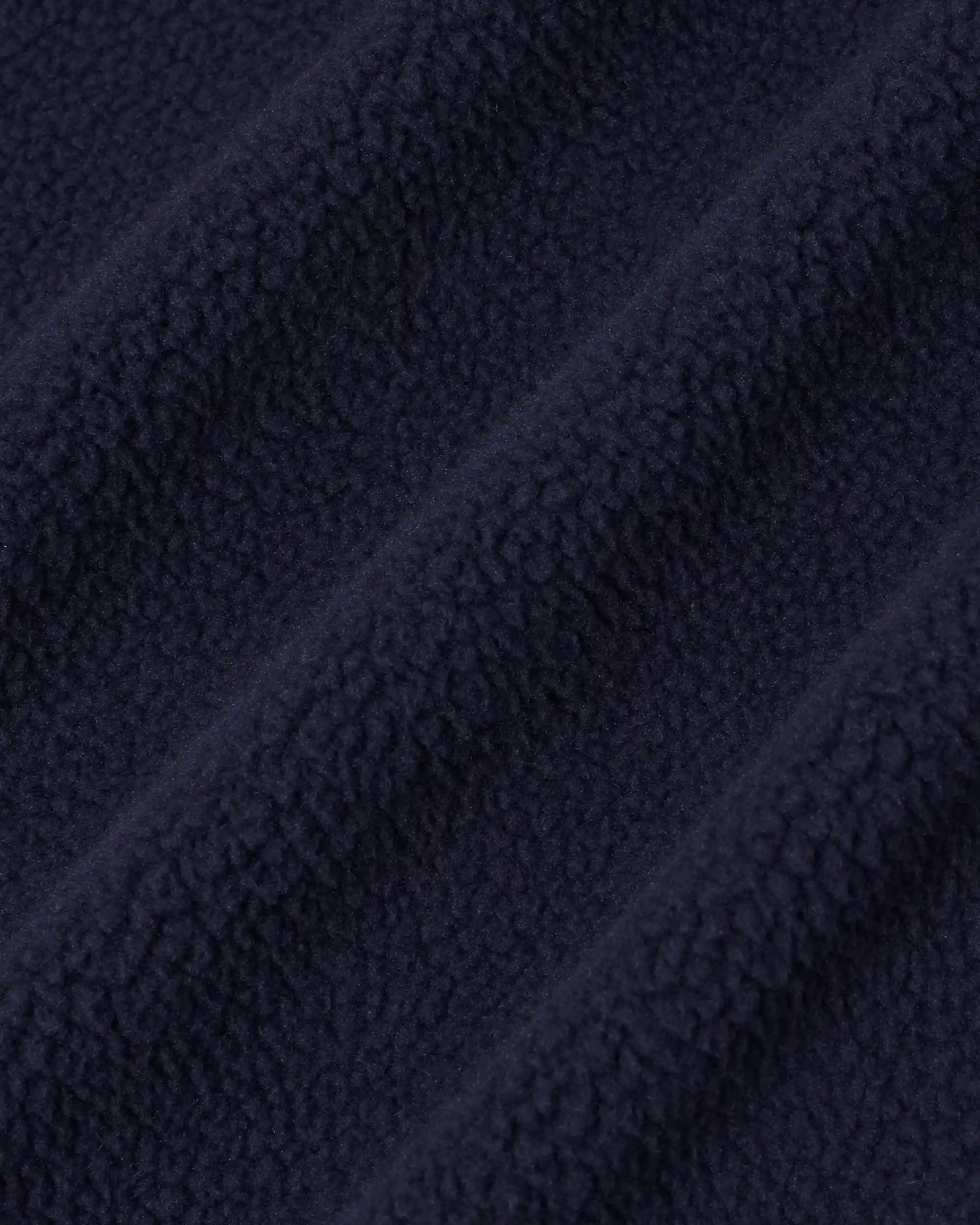 Drôle De Monsieur Slogan Zipped Sherpa Jacke Navy Polyester