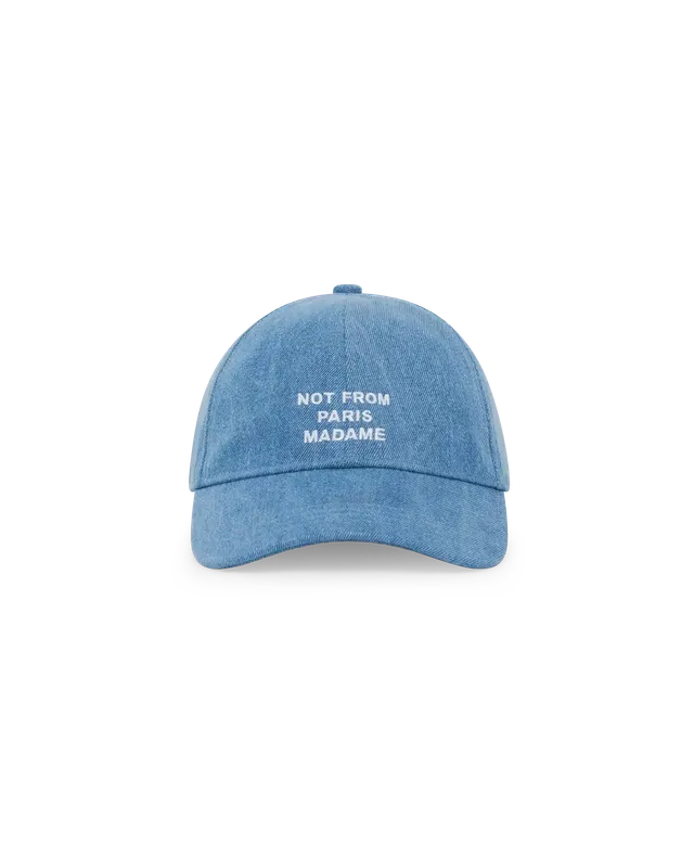 Drôle De Monsieur Denim Slogan Cap Basecap Blue Baumwolle