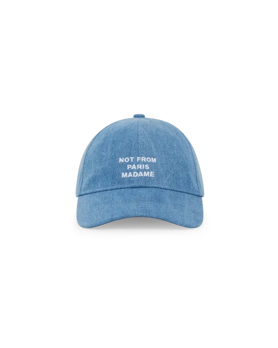 Drôle De Monsieur Denim Slogan Cap Basecap Blue Baumwolle
