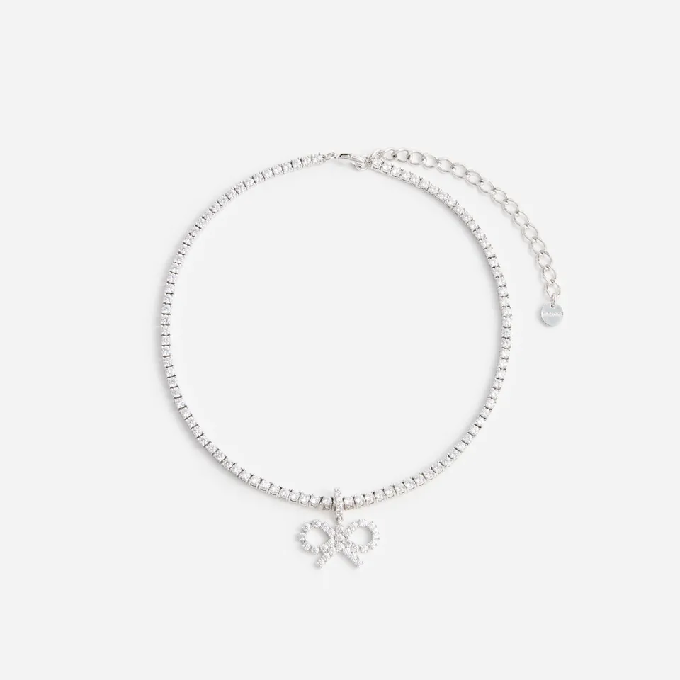 Self-Portrait Jewellery Crystal Bow Tennis Halskette Silber One Size
