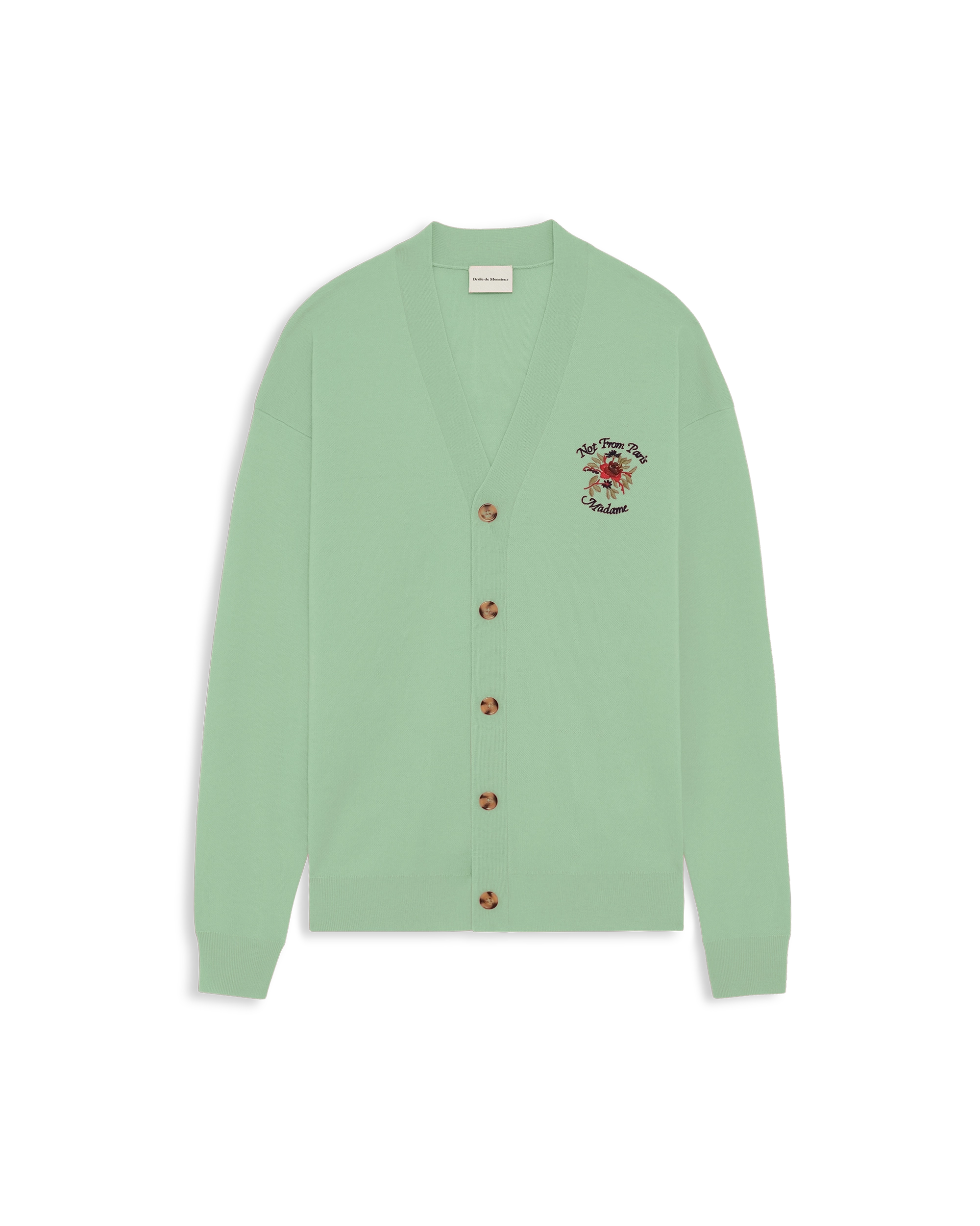 Drôle De Monsieur Slogan Rose Cardigan Strickjacke olive