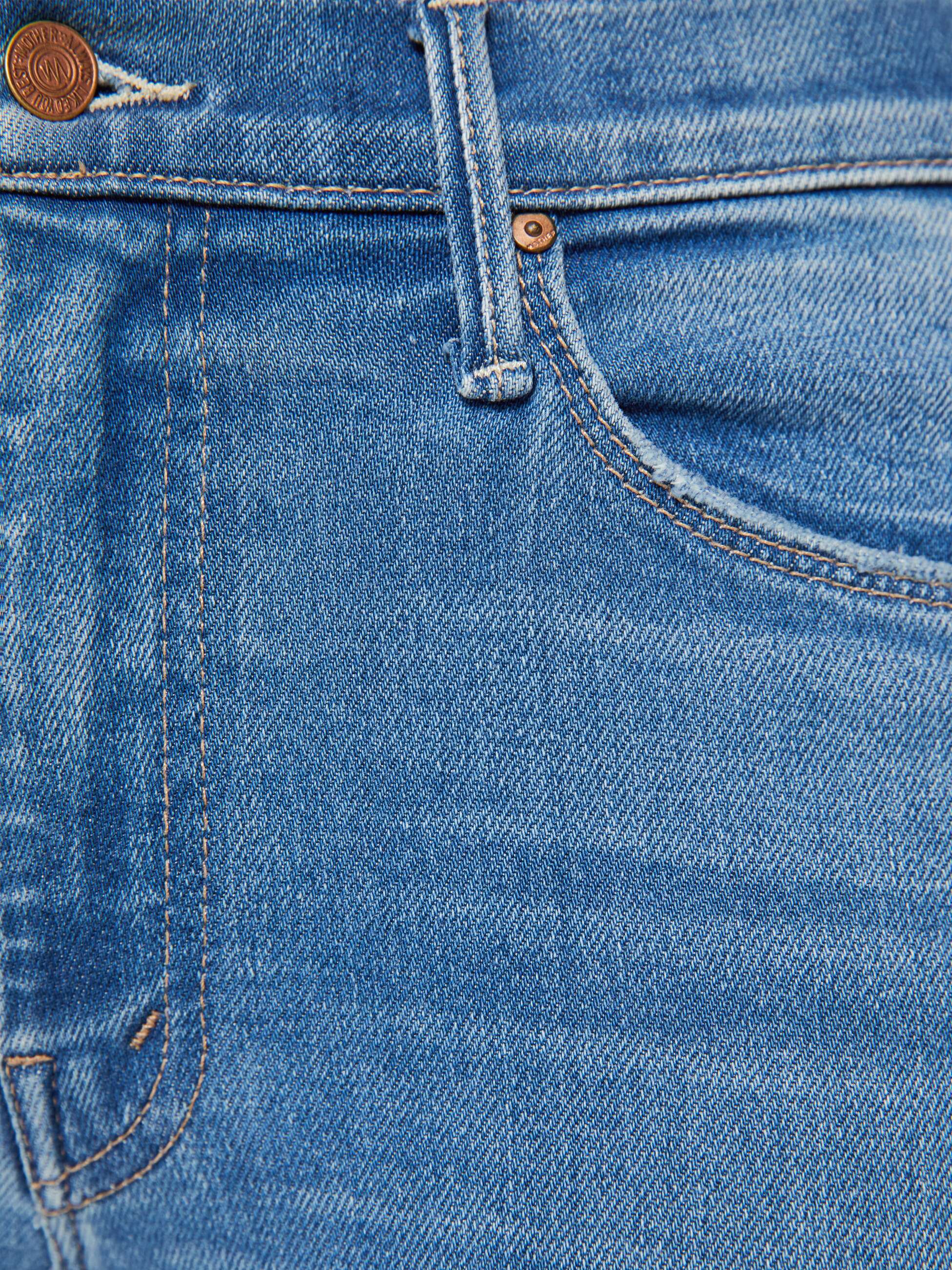 Mother Weekender Layover Flare Jeans Mittelblau Stretch