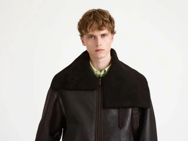 J.W.Anderson Shearling Aviator Jacke Chocolate Herren