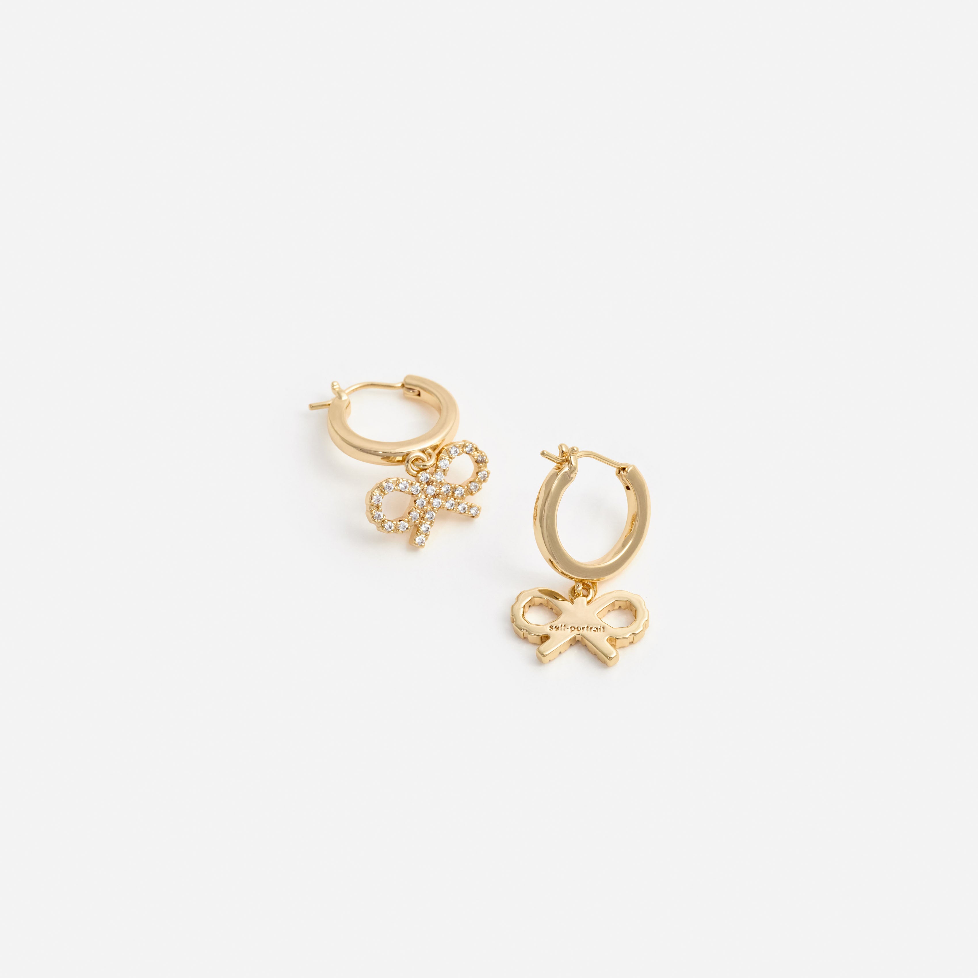 Self-Portrait Jewellery Gold Bow Hoop Ohrringe Gold One Size