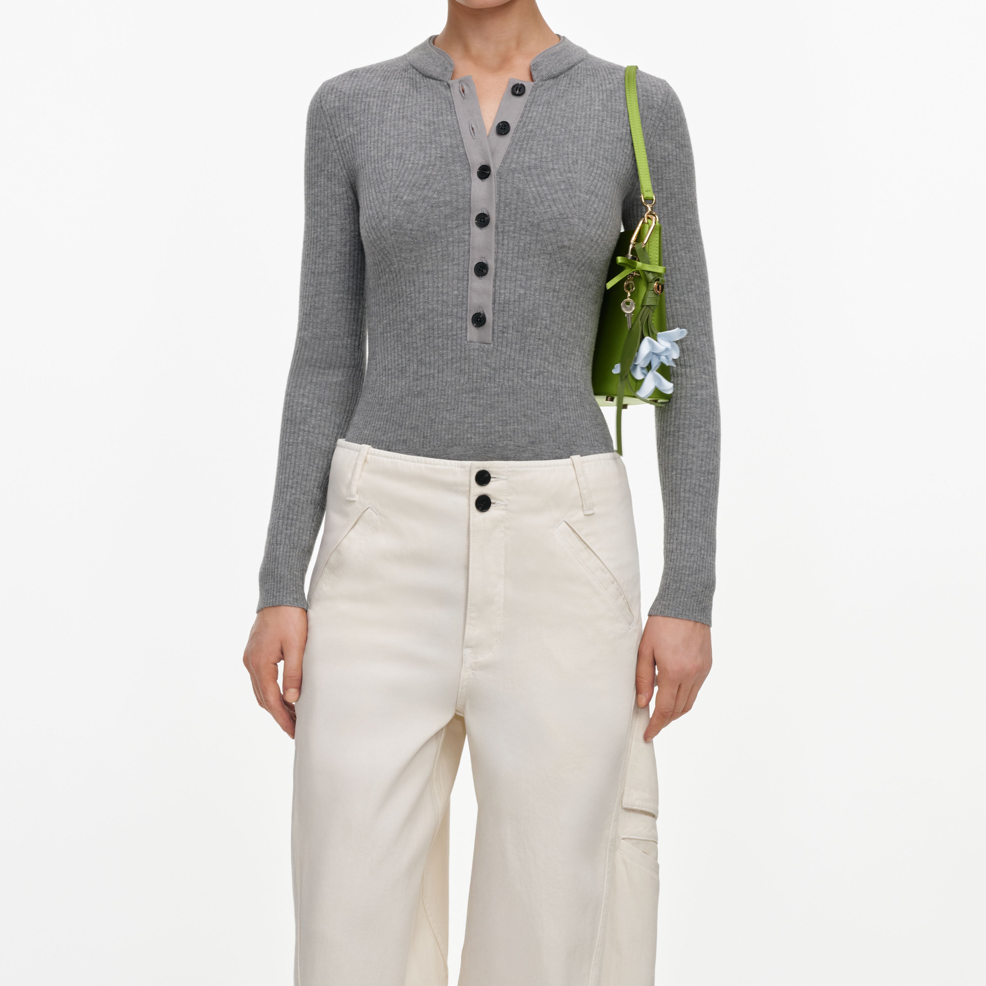 Self Portrait Cream Denim Pocket Hose Creme 27