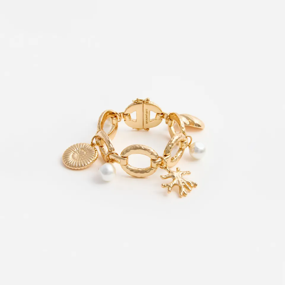 Self Portrait Gold Coral Charm Armband Gold Muschel