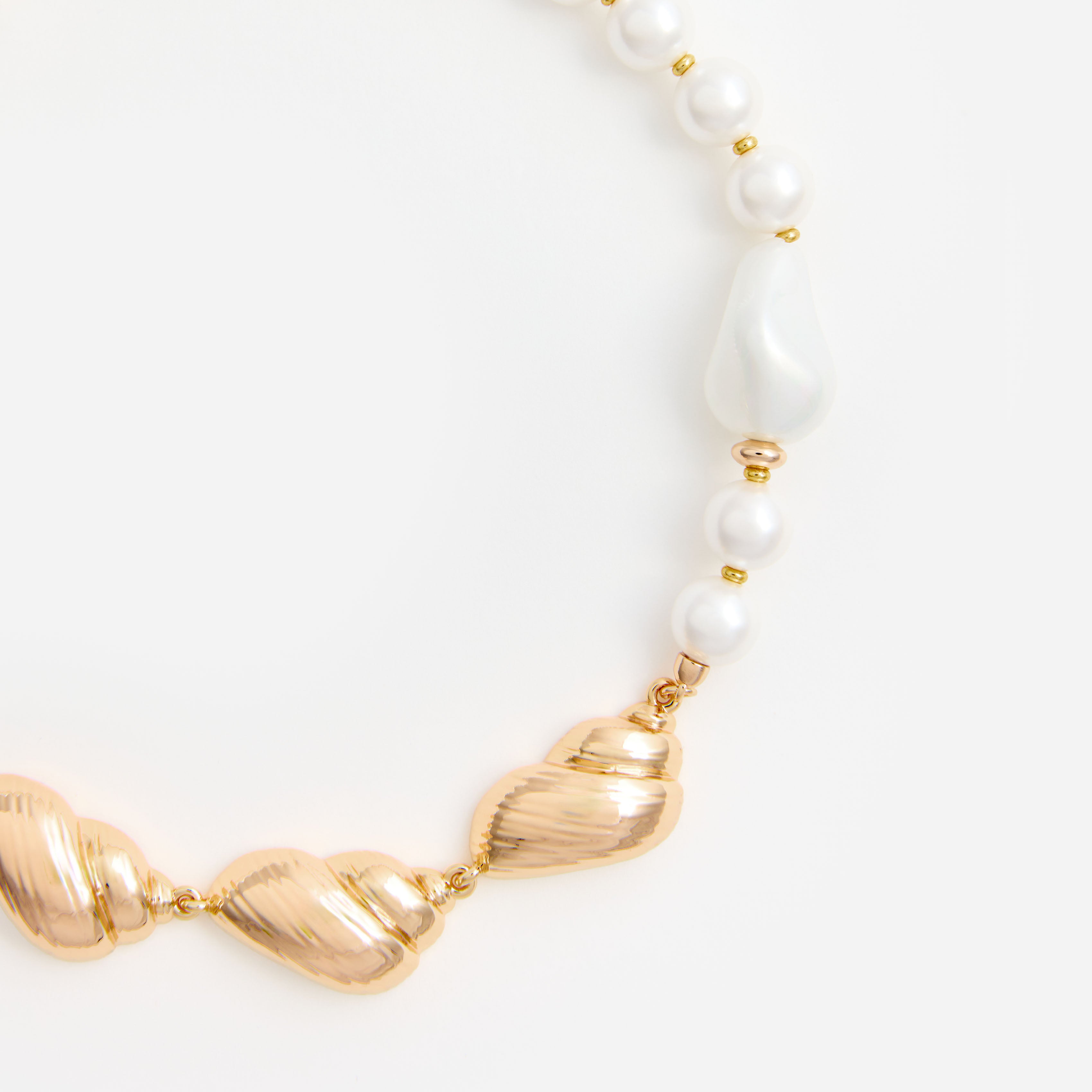 Self Portrait Jewellery Gold Shell Halskette One Size Perle