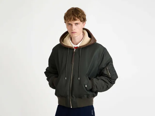J.W.Anderson Hooded Bomber Jacke Herren Dunkelkhaki Kapuze