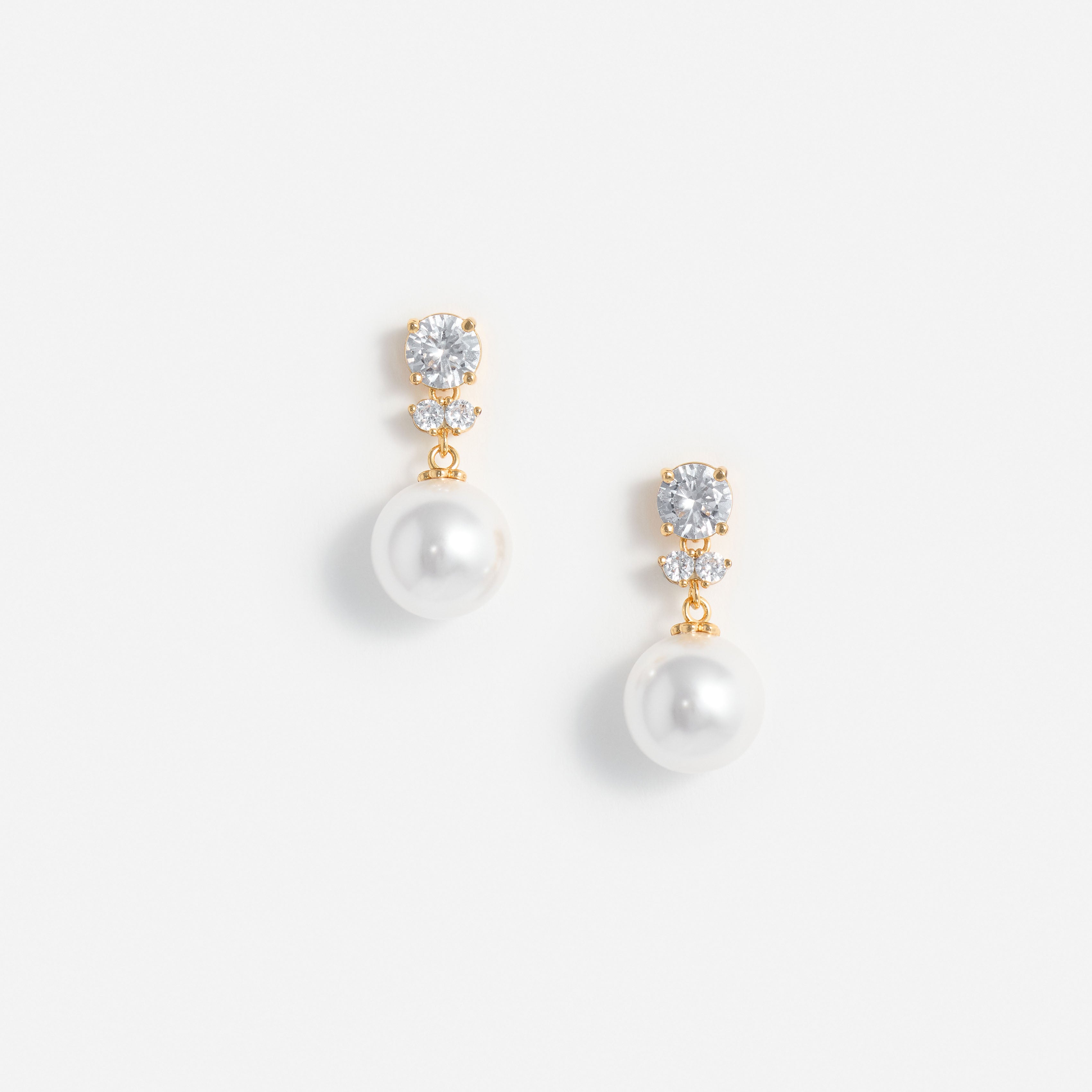 Self Portrait Gold Crystal Pearl Drop Ohrringe Gold Perle