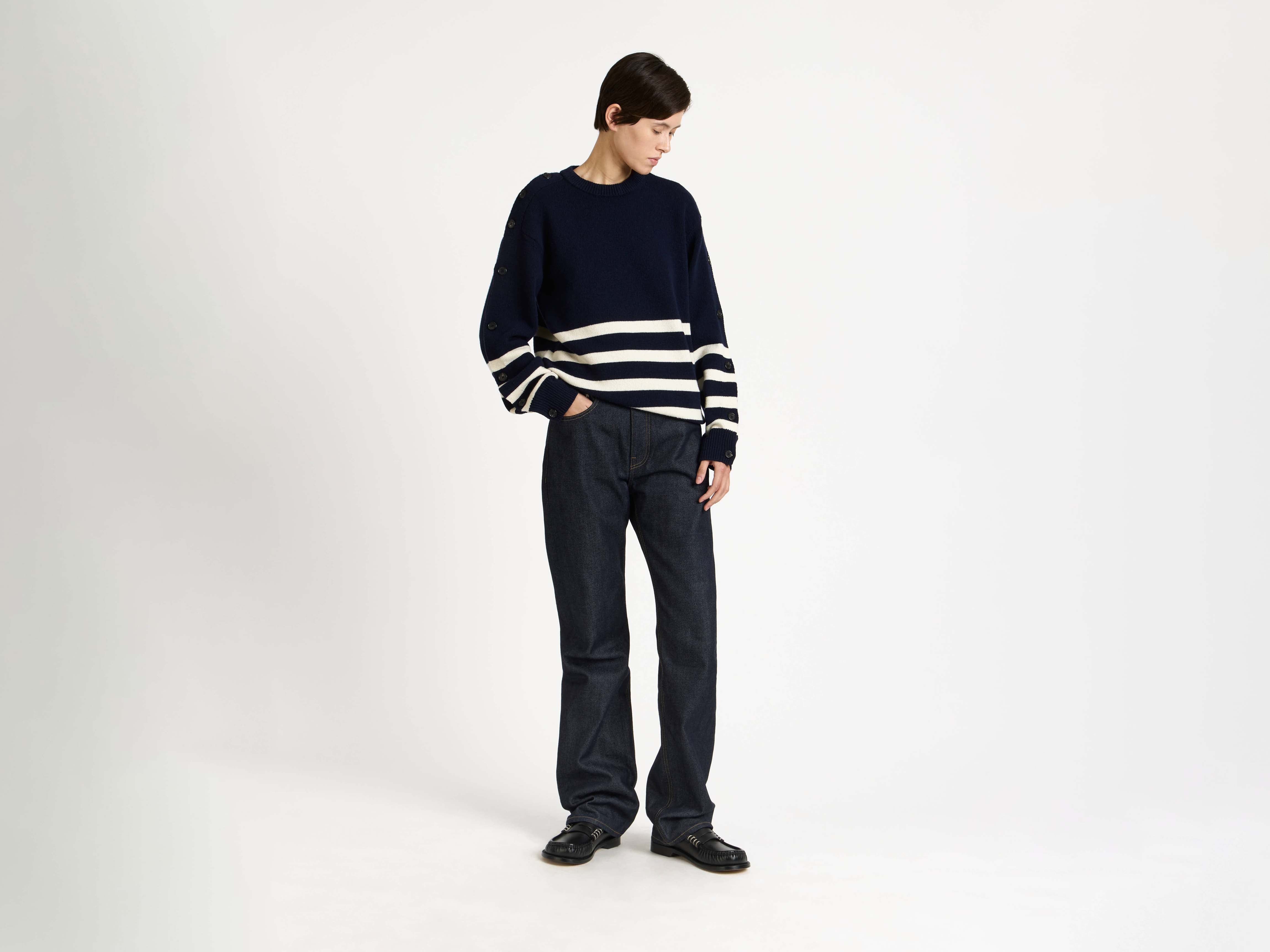 J.W.Anderson Knitwear Breton Jumper Strickpullover Navy Damen