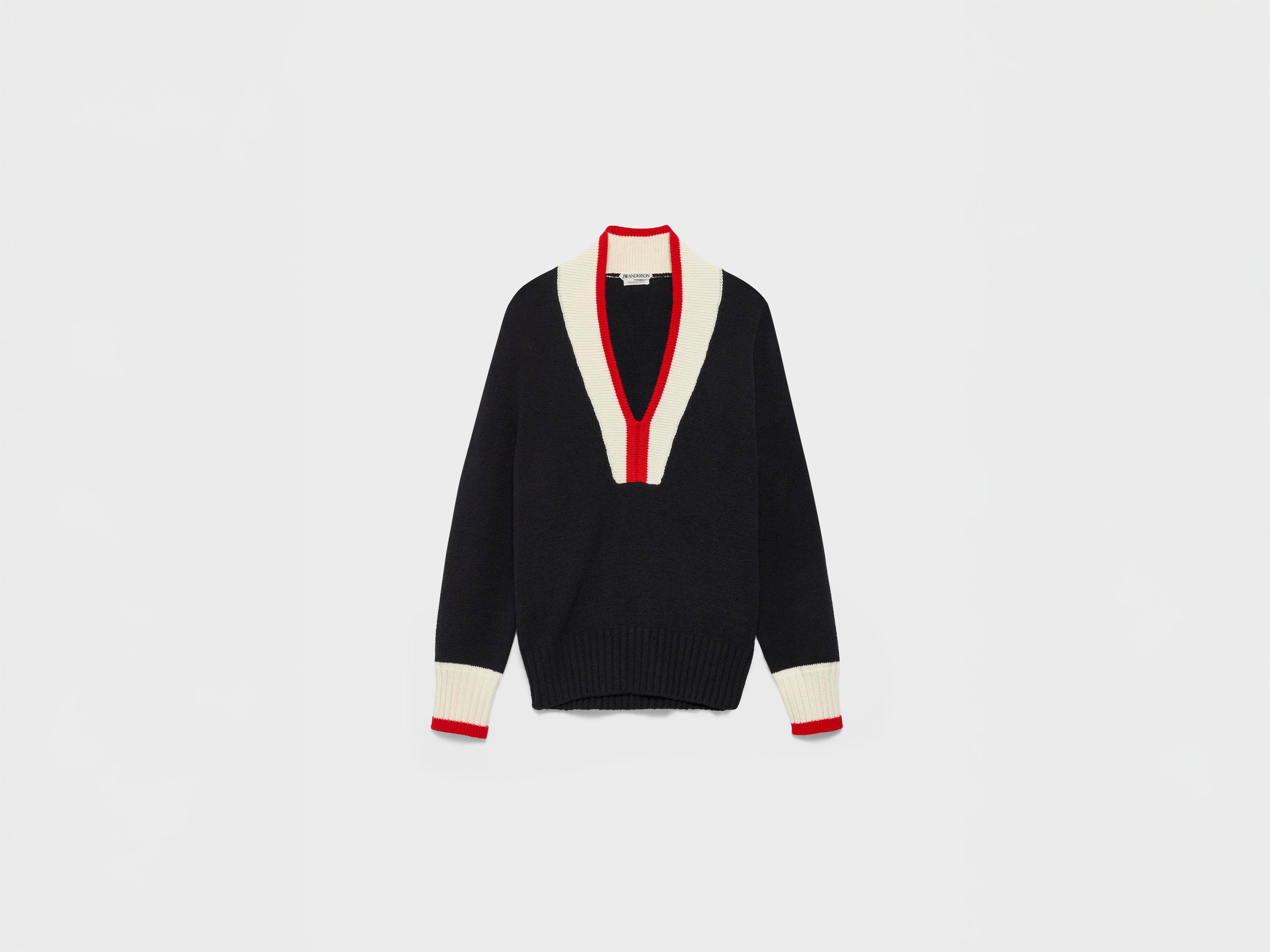 J.W.Anderson Knitwear Contrast Trim Pullover Schwarz