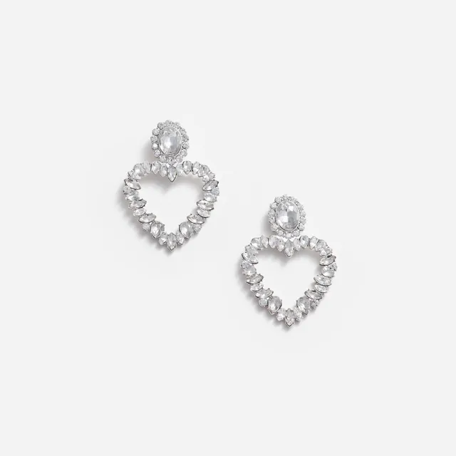 Self Portrait Crystal Heart Earrings Ohrringe Silber One Size