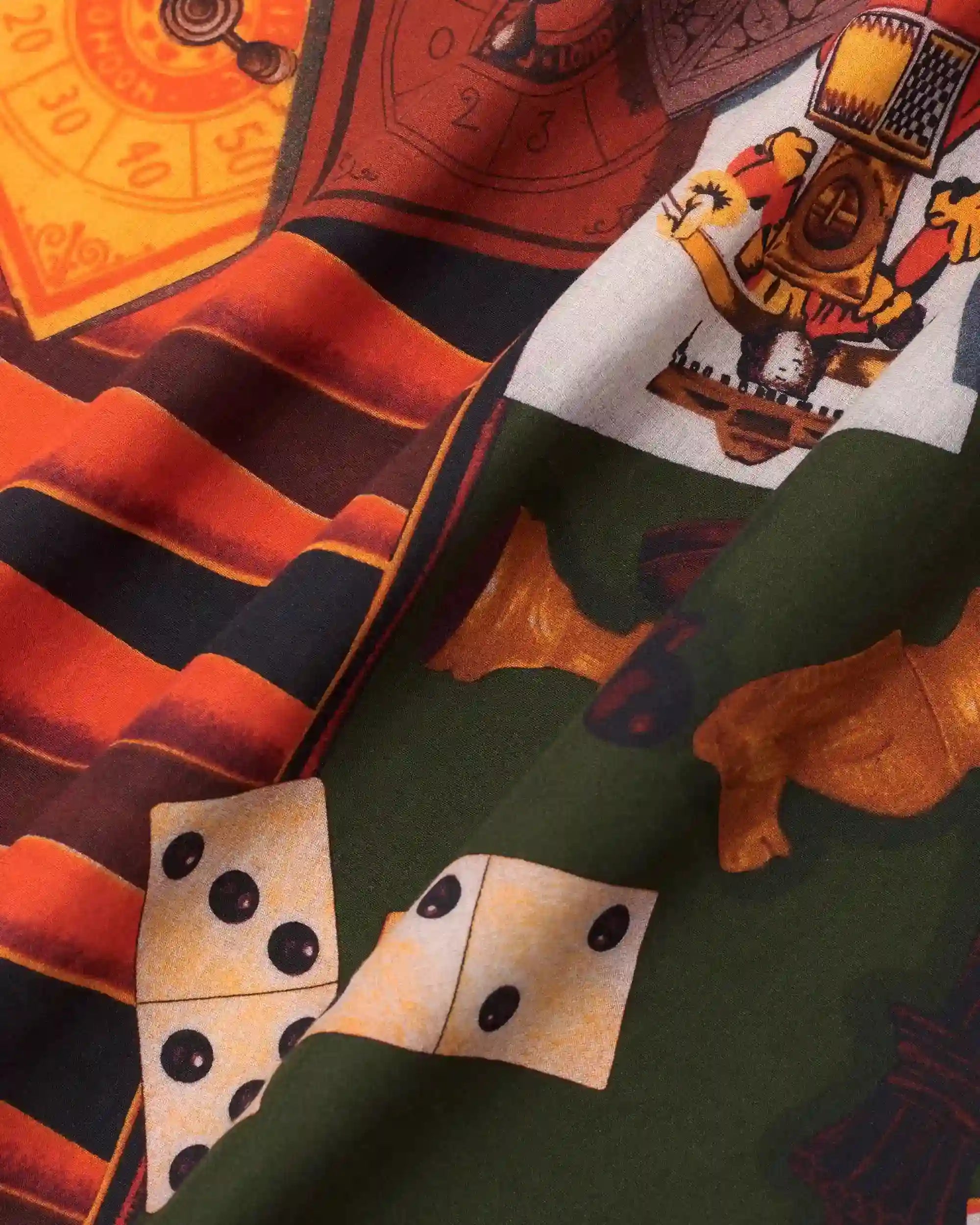 Drôle De Monsieur Chemise Casino Hemd Braun Kurzarm Baumwolle